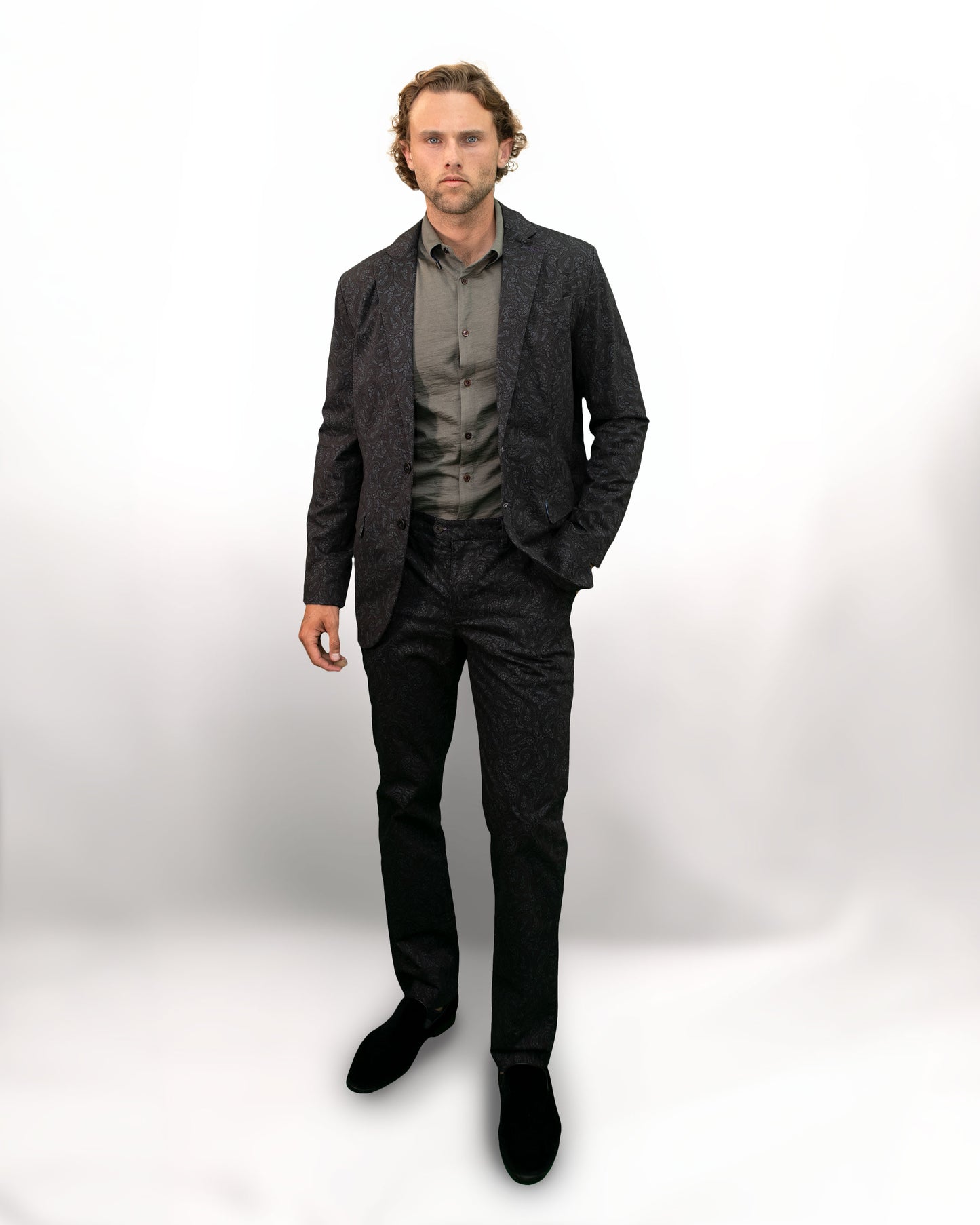 JACK PERUGIA PAISLEY PANT - BLACK