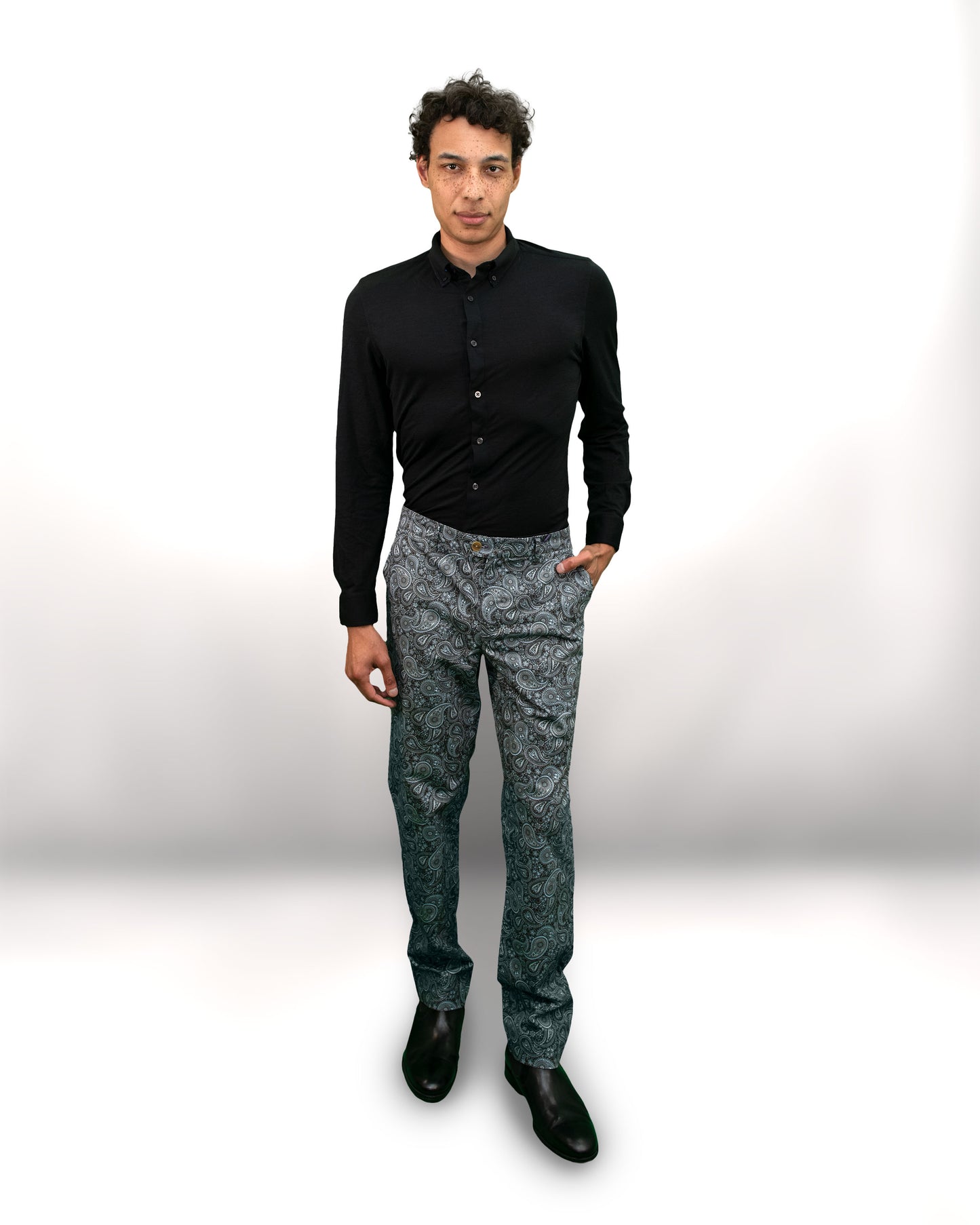 JACK TRIBUNE PAISLEY PANT - GREY