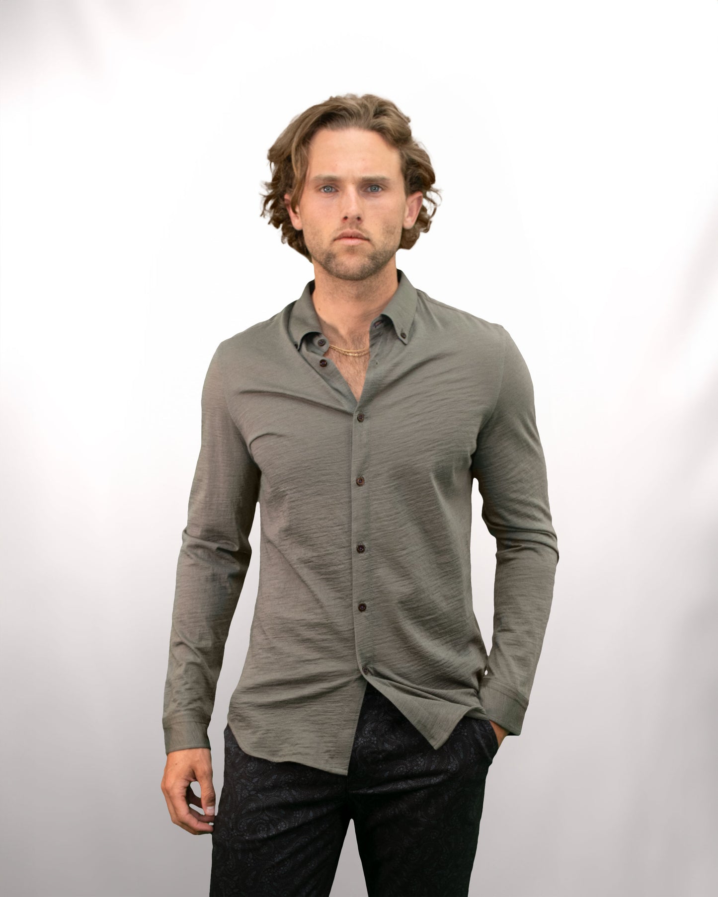 SAWYER KNIT SHIRT - SAGE