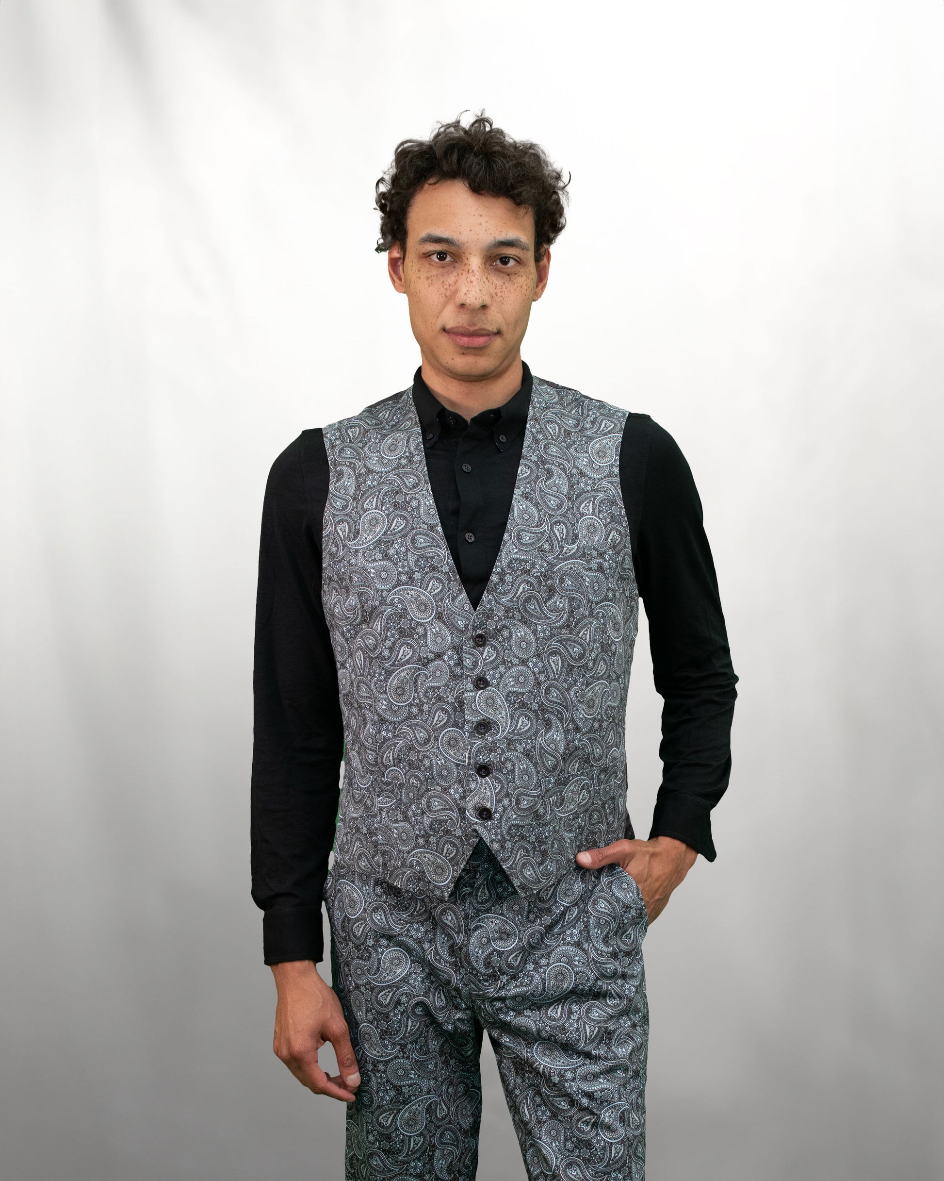Wilbur Tribune Paisley Waistcoat VEST - GREY, Wilbur Tribune Paisley Grey / EU 56 / US 46 Wilbur Tribune Paisley Waistcoat VEST - GREY, Wilbur Tribune Paisley Grey / EU 56 / US 46