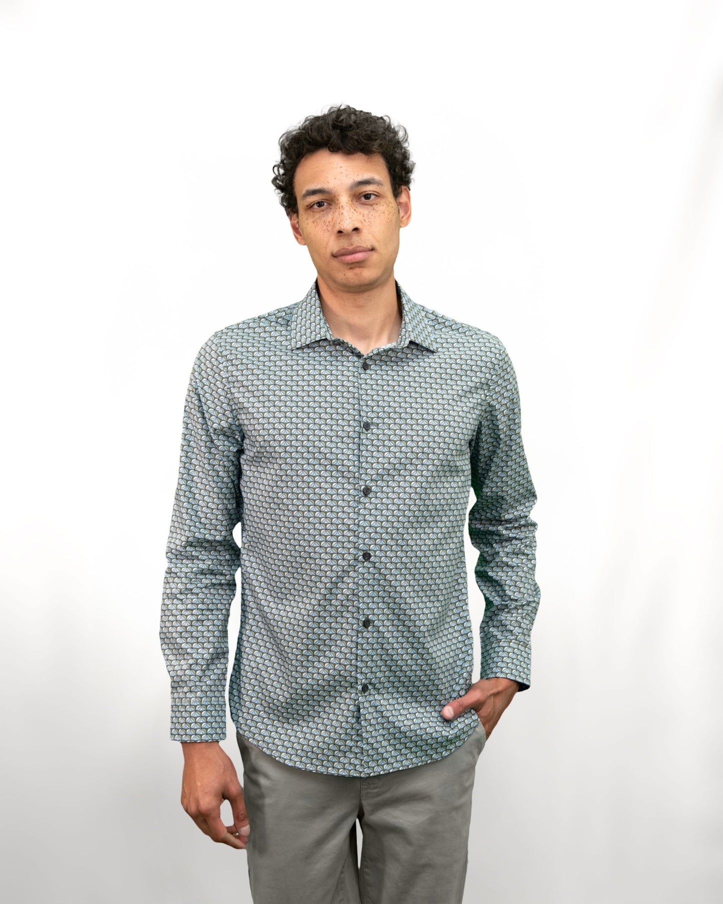 NORMAN TILE SHIRT - SAGE