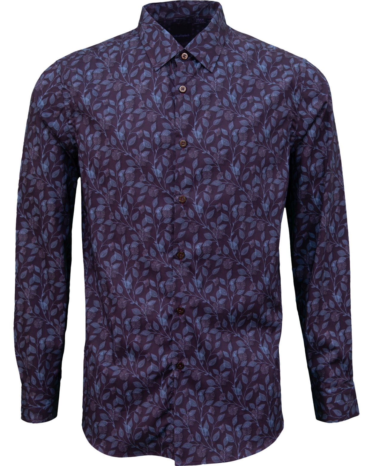 NICOLI STITCHED FLOWERS COTTON SHIRT - PLUM