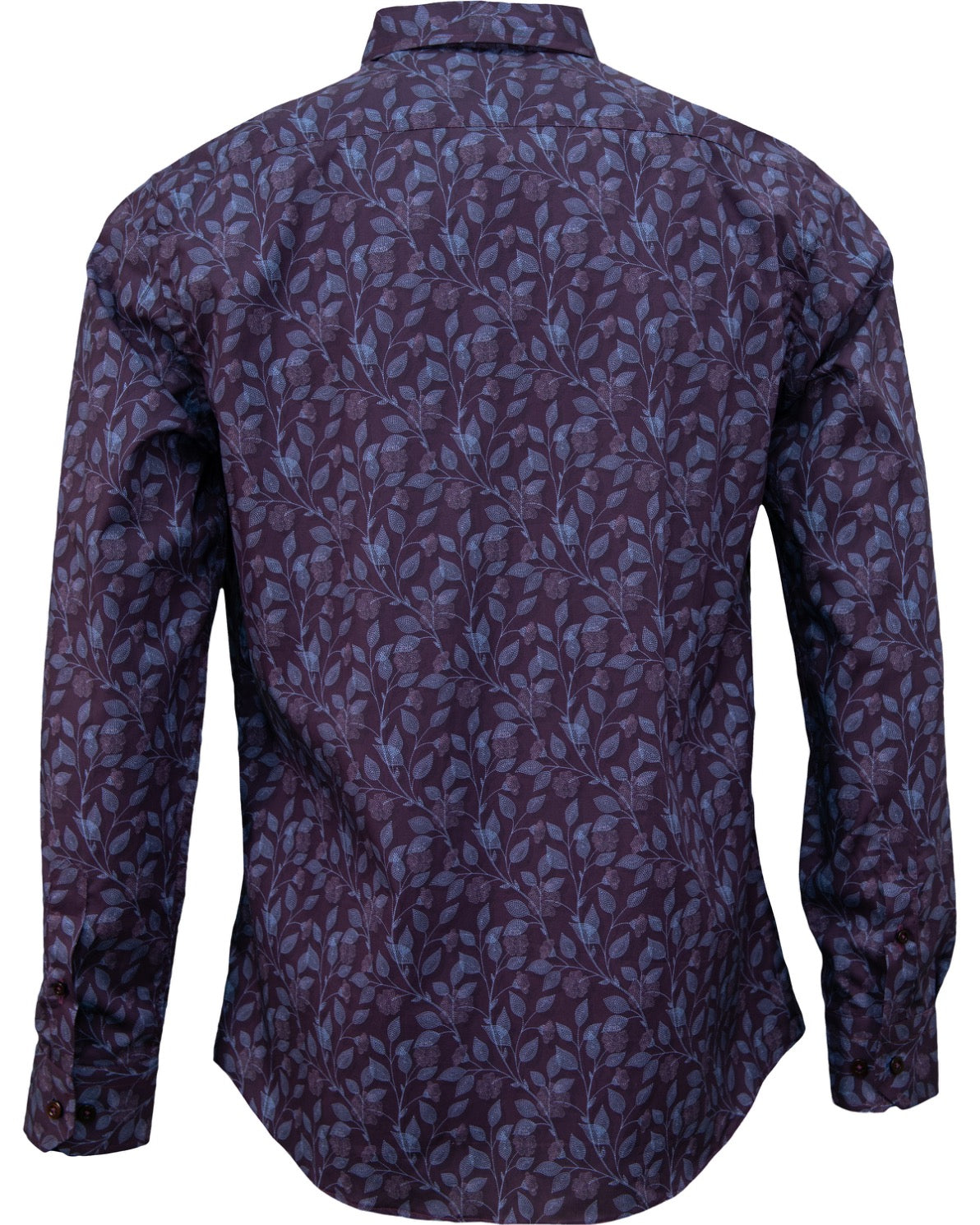 NICOLI STITCHED FLOWERS COTTON SHIRT - PLUM