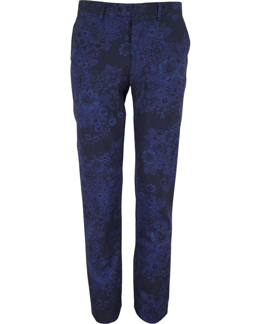 PAXTON MARCO FLORAL TAILORED WOOL PANT - MIDNIGHT