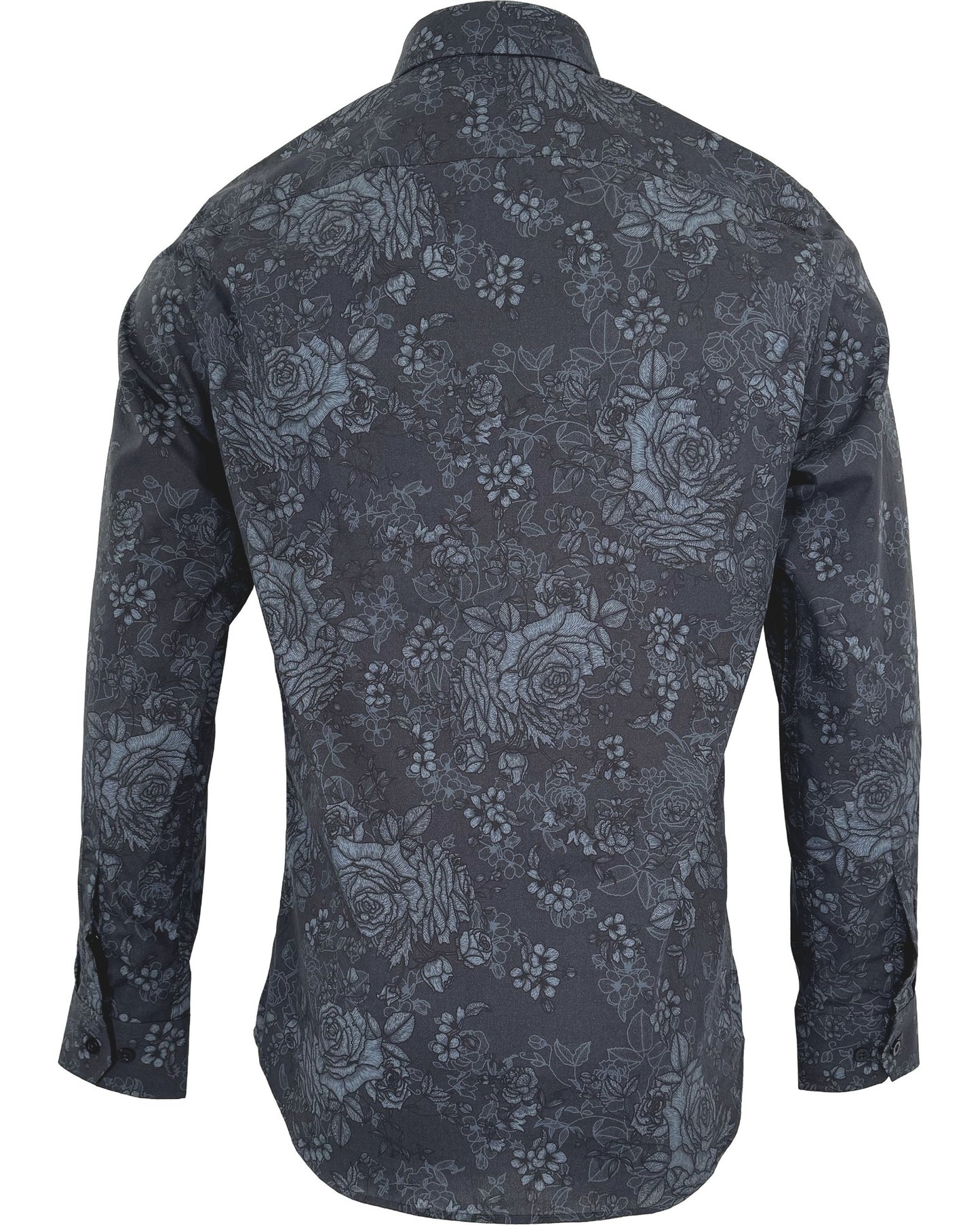 NICOLI ROMA FLORAL COTTON SHIRT - CHARCOAL