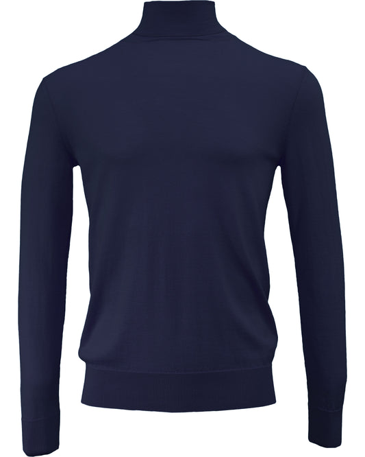 RONAN MERINO TURTLENECK SWEATER - NAVY