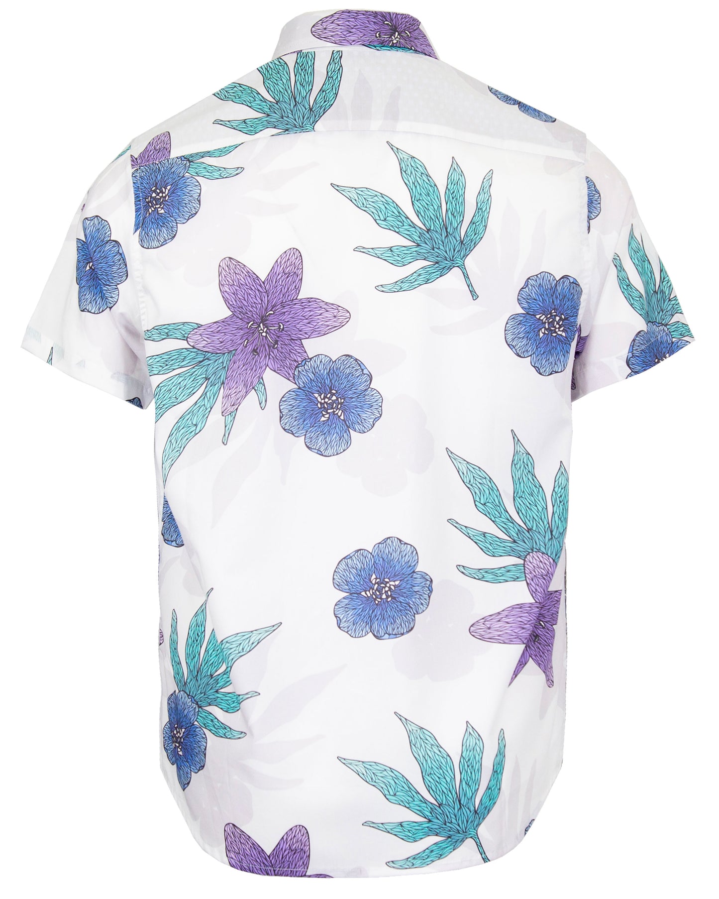 GEORGE FLORAL MEMORY SHIRT - WHITE