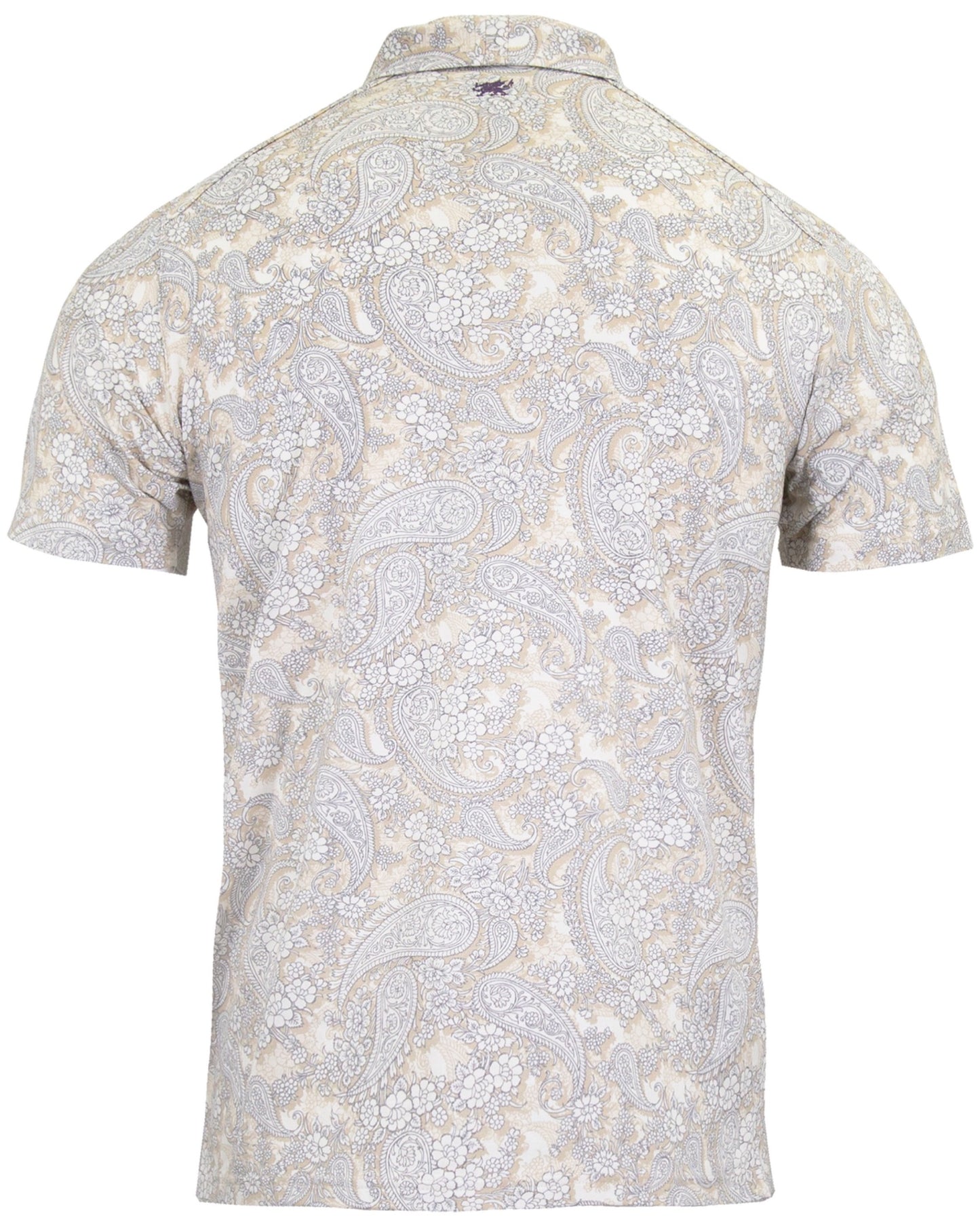 PIETRO PAISLEY ROMANCE POLO SHIRT -  IVORY