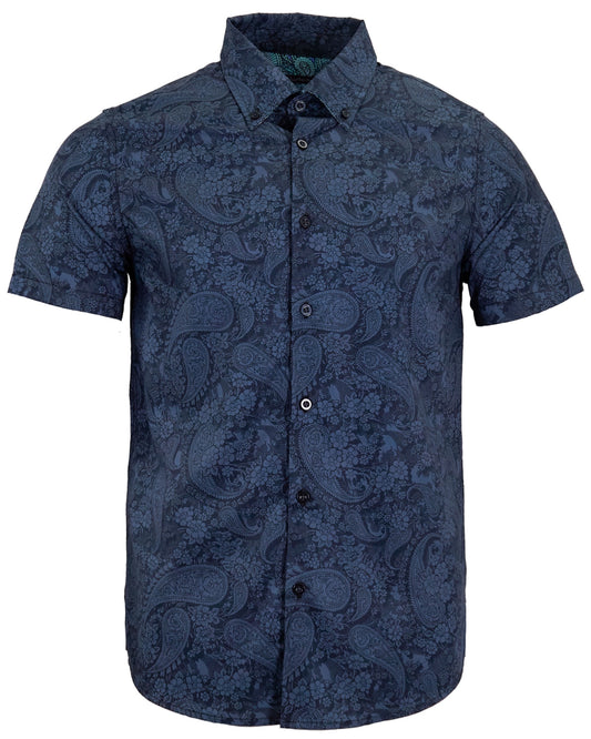 TIM PAISLEY ROMANCE SHIRT -  NAVY