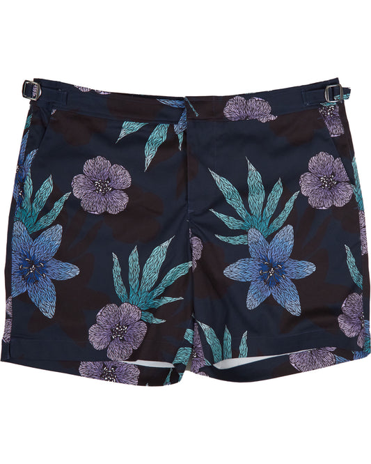 POOL FLORAL MEMORY SWIM SHORT - NAVY