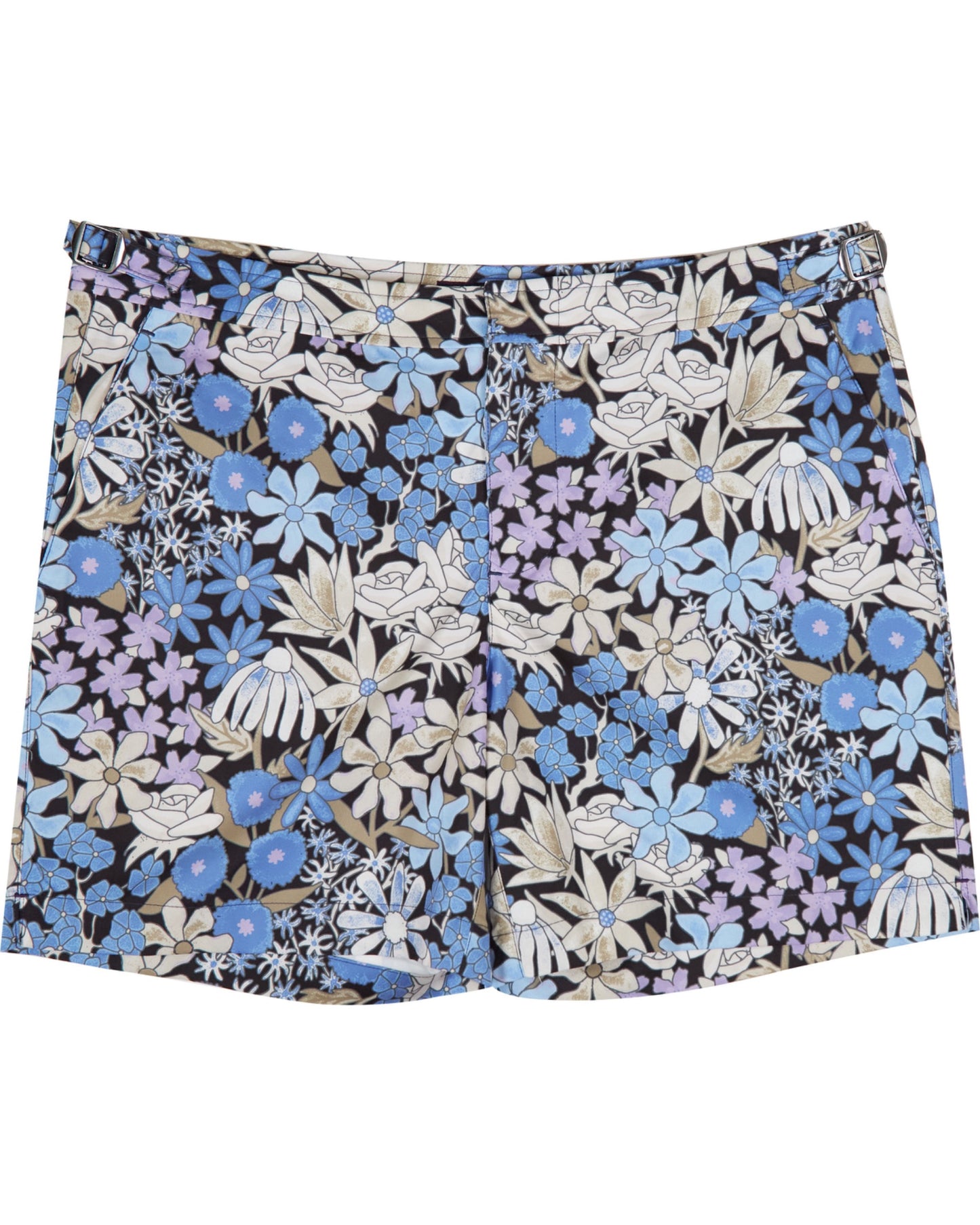 POOL ROUGH FLORAL SWIM SHORT - BLACK