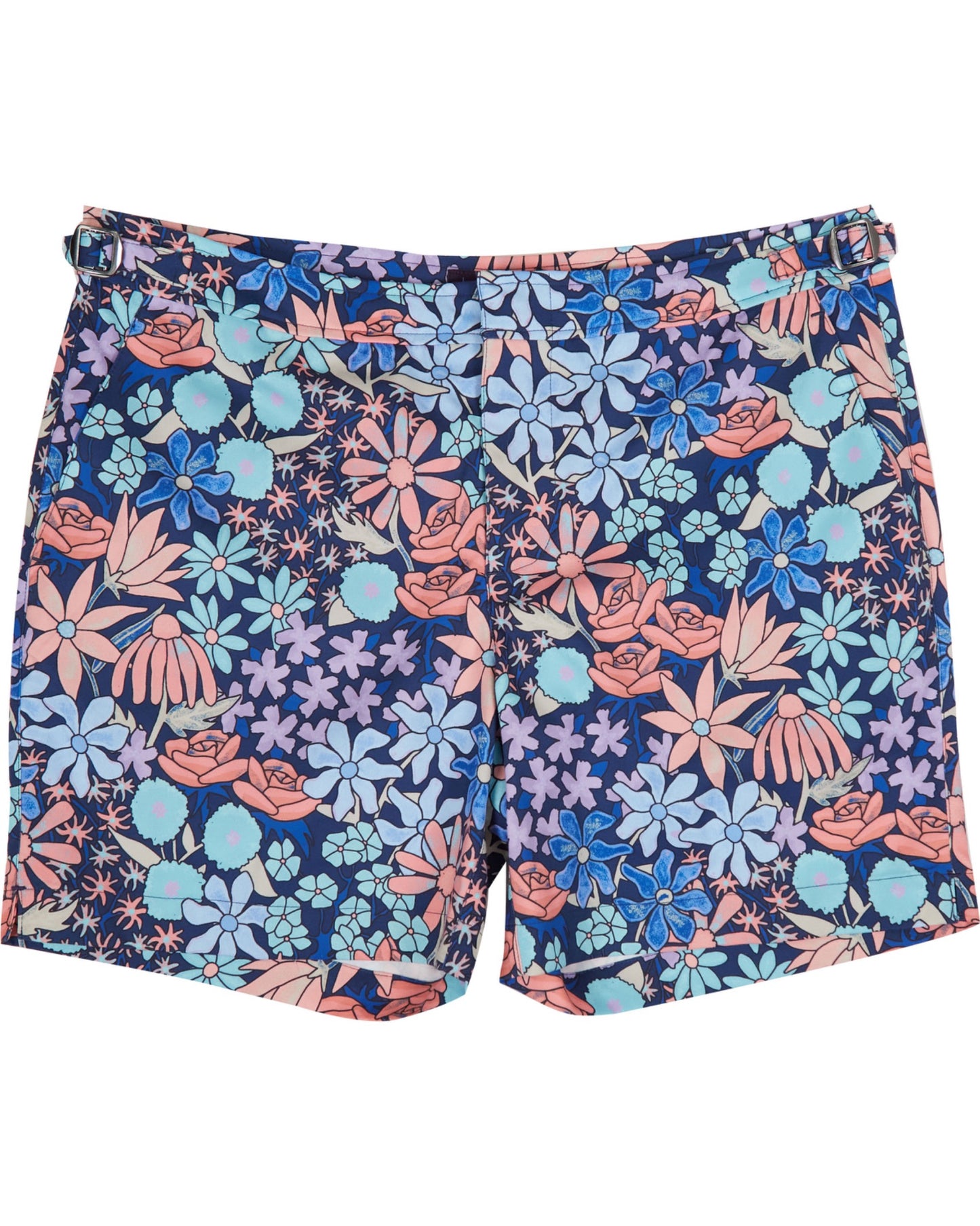 POOL ROUGH FLORAL SWIM SHORT - NAVY