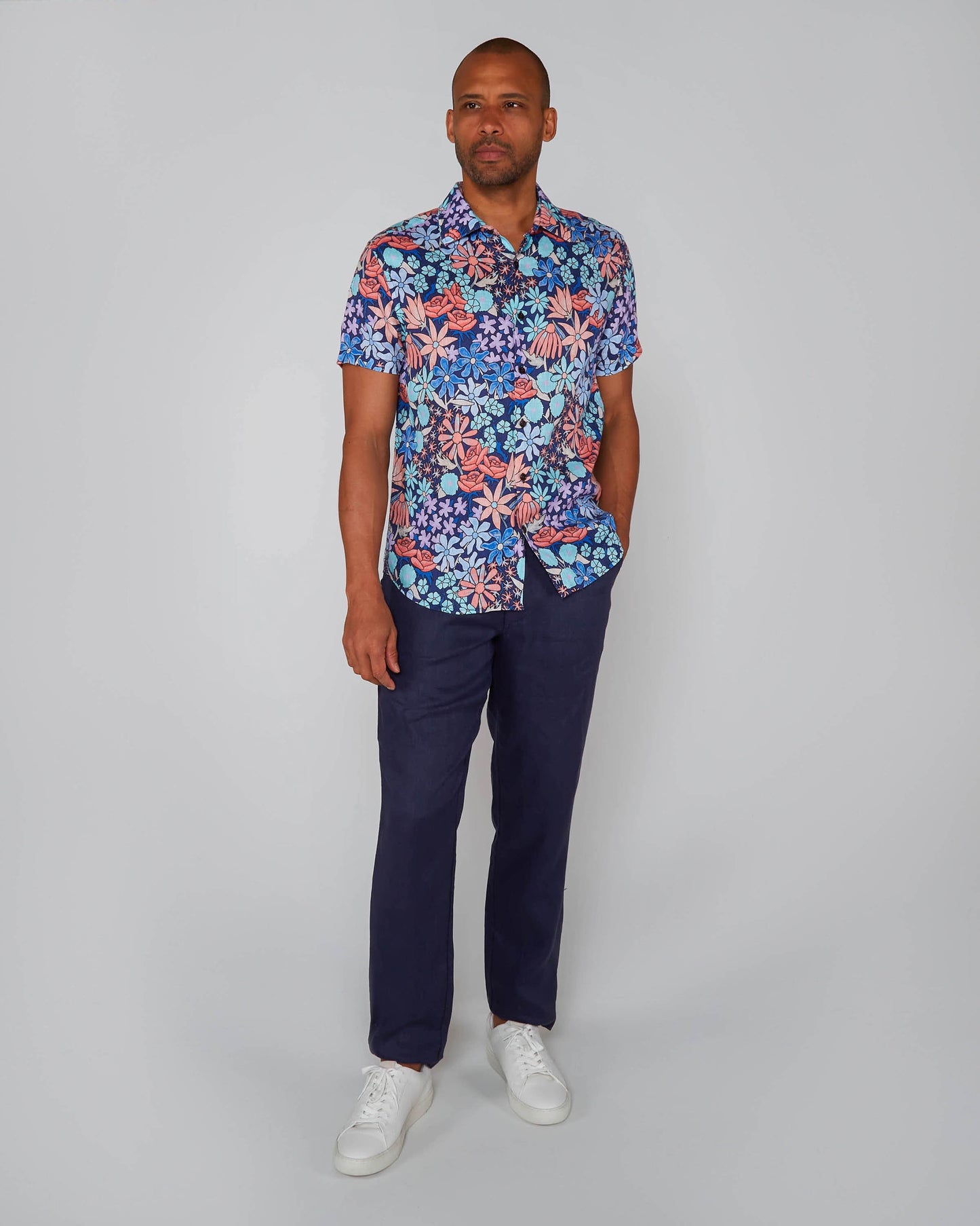 DEVON LINEN PANT - NAVY