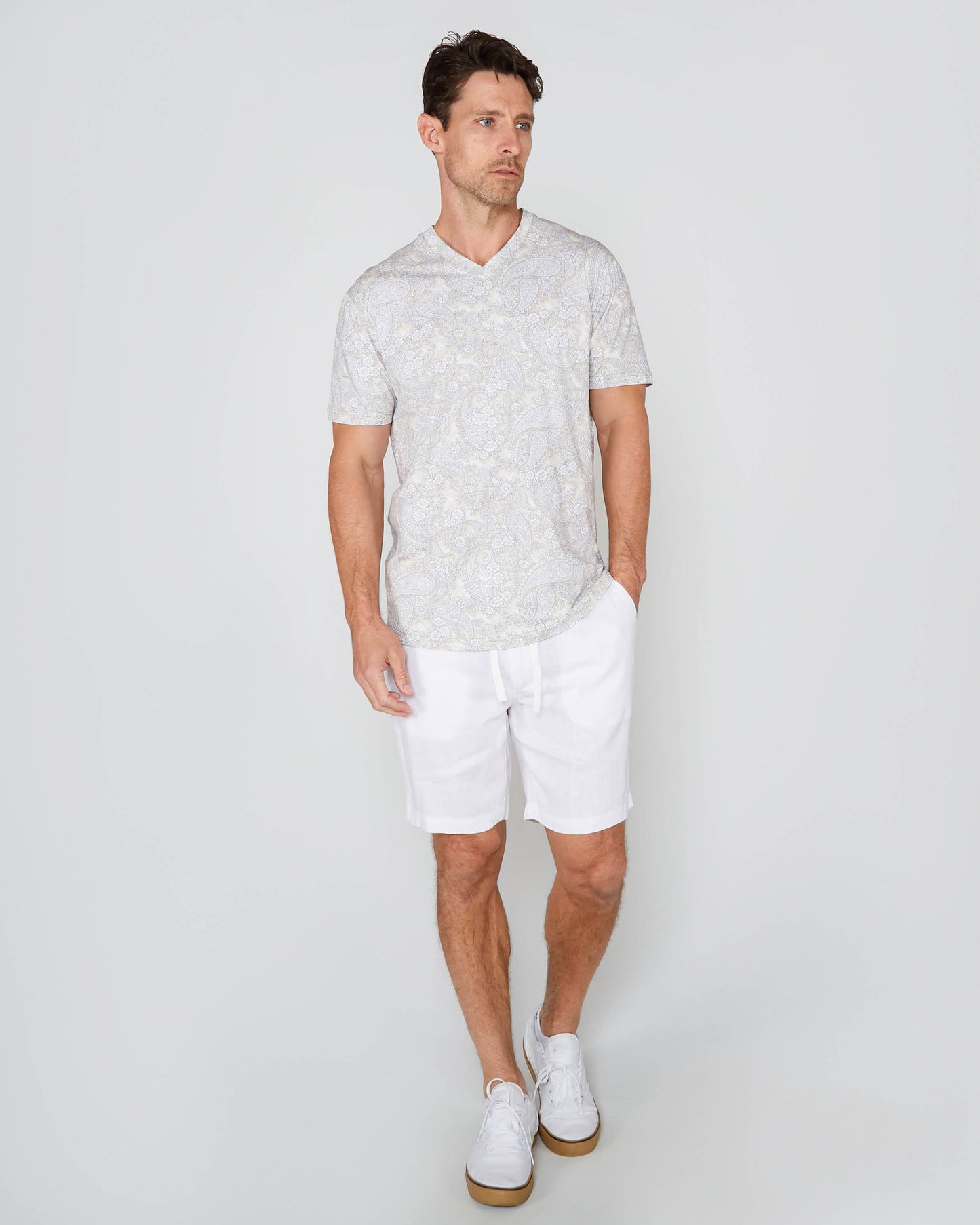 DEVONSHIRE LINEN SHORT - WHITE