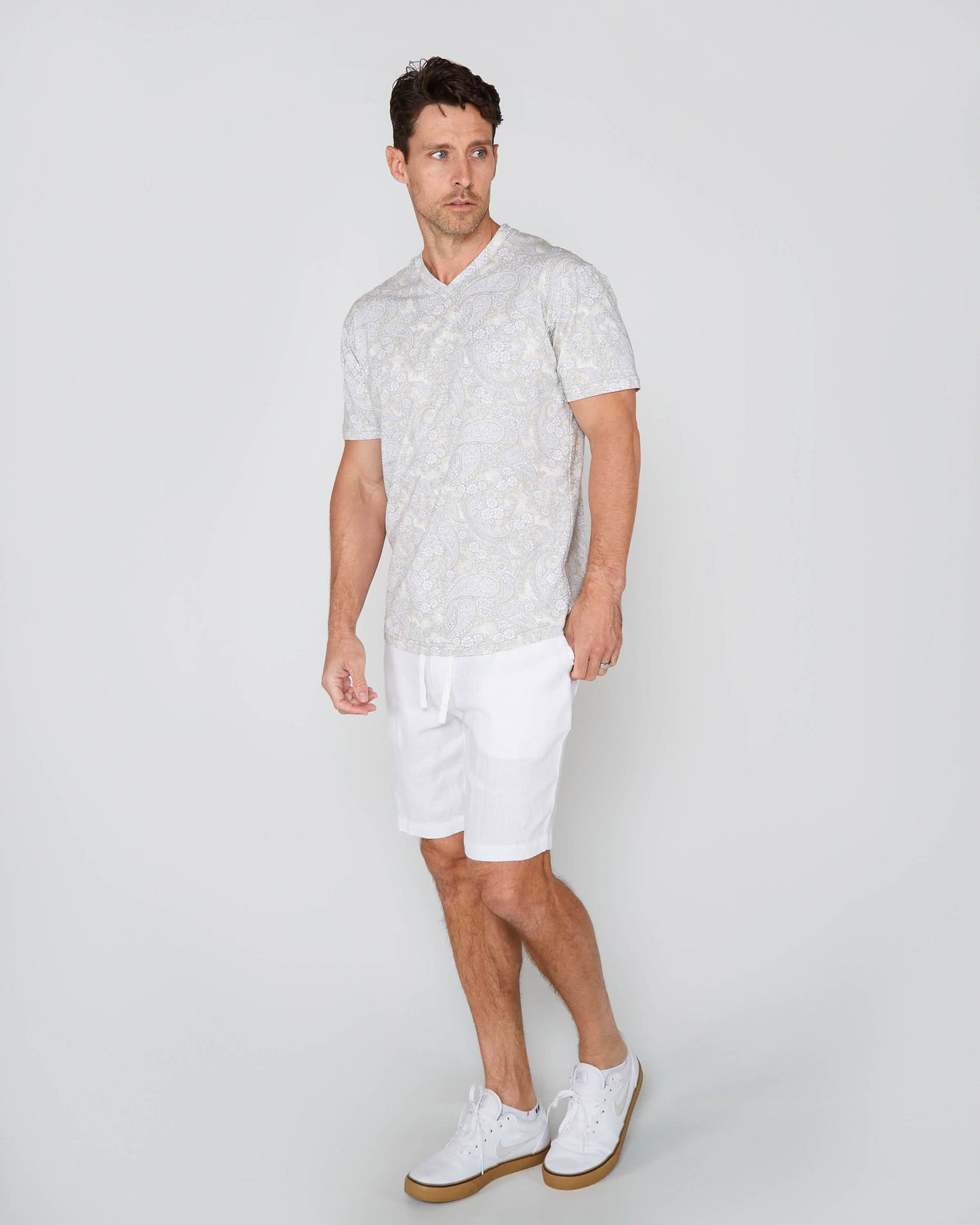DEVONSHIRE LINEN SHORT - WHITE