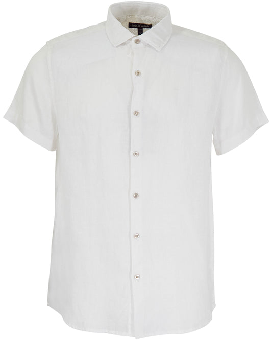 LOIC LINEN BUTTON DOWN SHIRT - WHITE