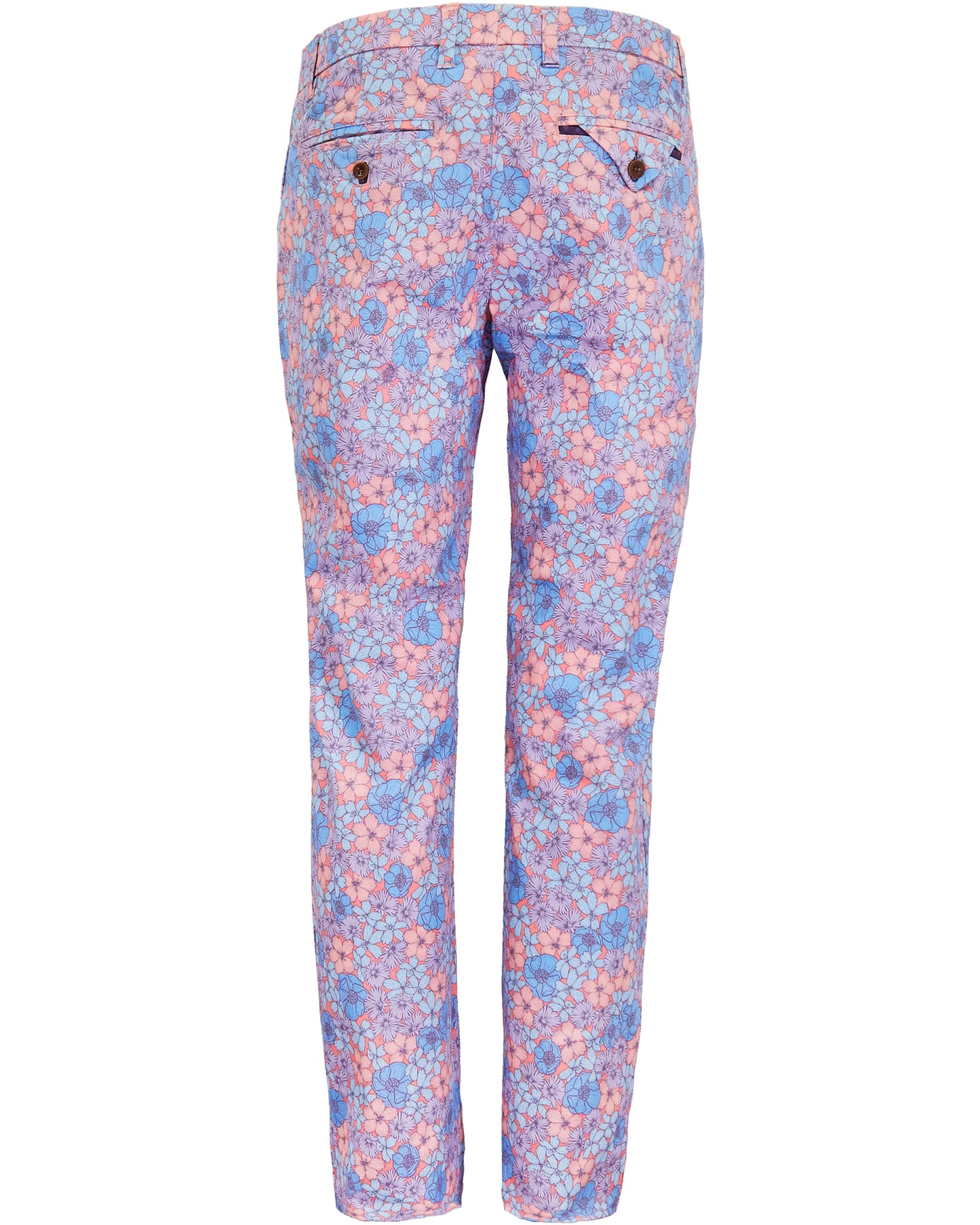 CASPIAN DENSE FLORAL STRETCH COTTON CHINO PANT - PINK
