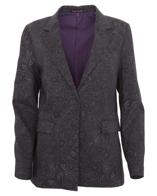 JANE MONTGAT PAISLEY TAILORED JACKET - BLACK