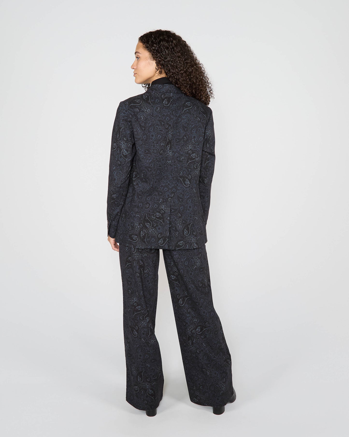 JANE MONTGAT PAISLEY TAILORED JACKET - BLACK