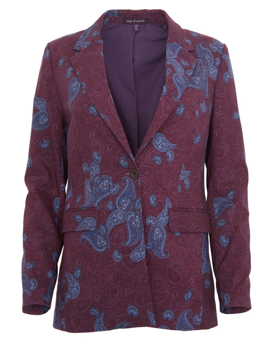 JANE MONTGAT PAISLEY TAILORED JACKET - PLUM