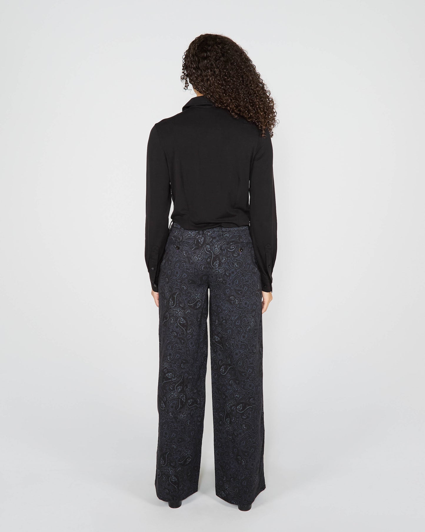 PHILLIS MONTGAT PAISLEY TAILORED PANT - BLACK