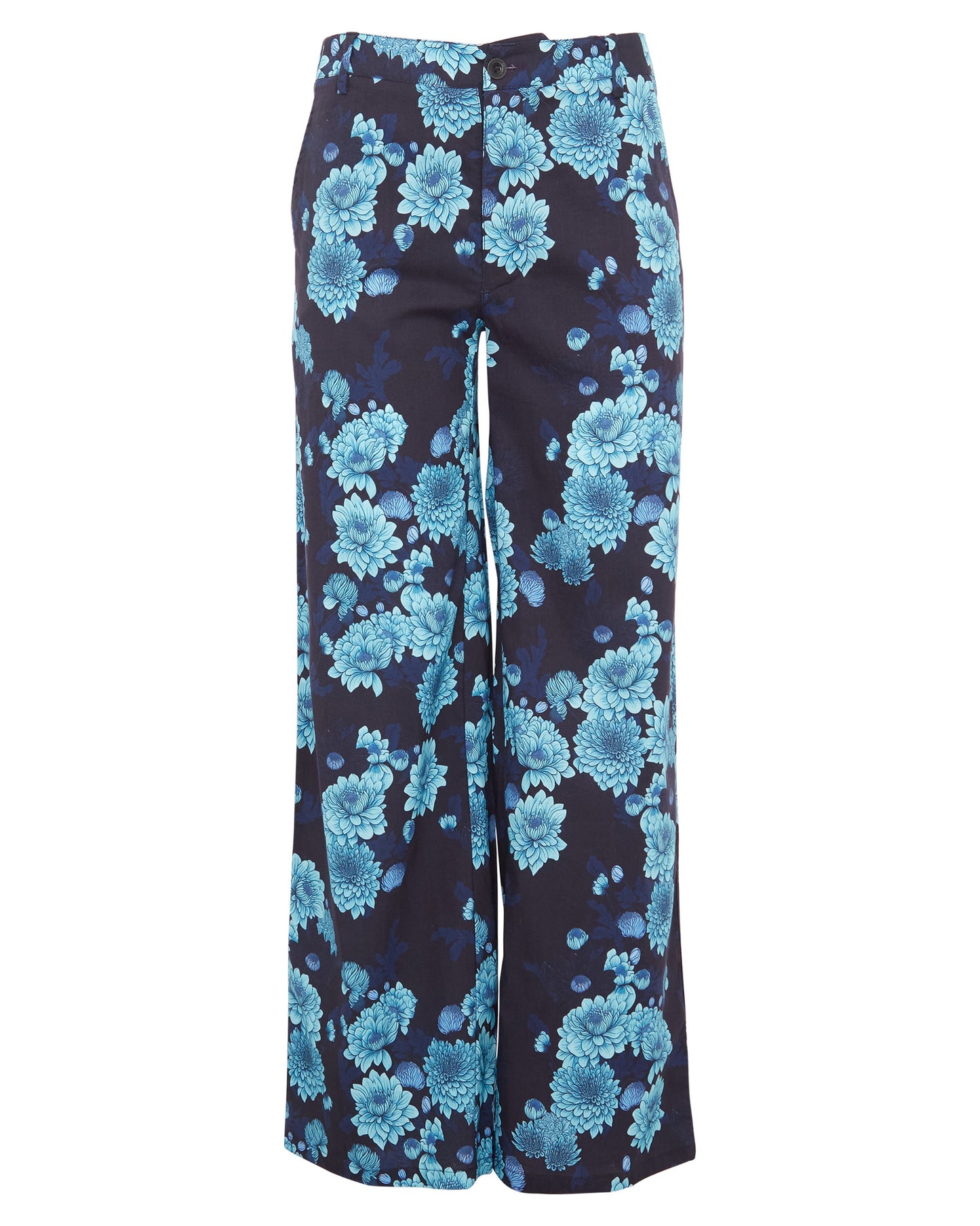 PHILLIS SERIOUS FLORAL TAILORED PANT - NAVY