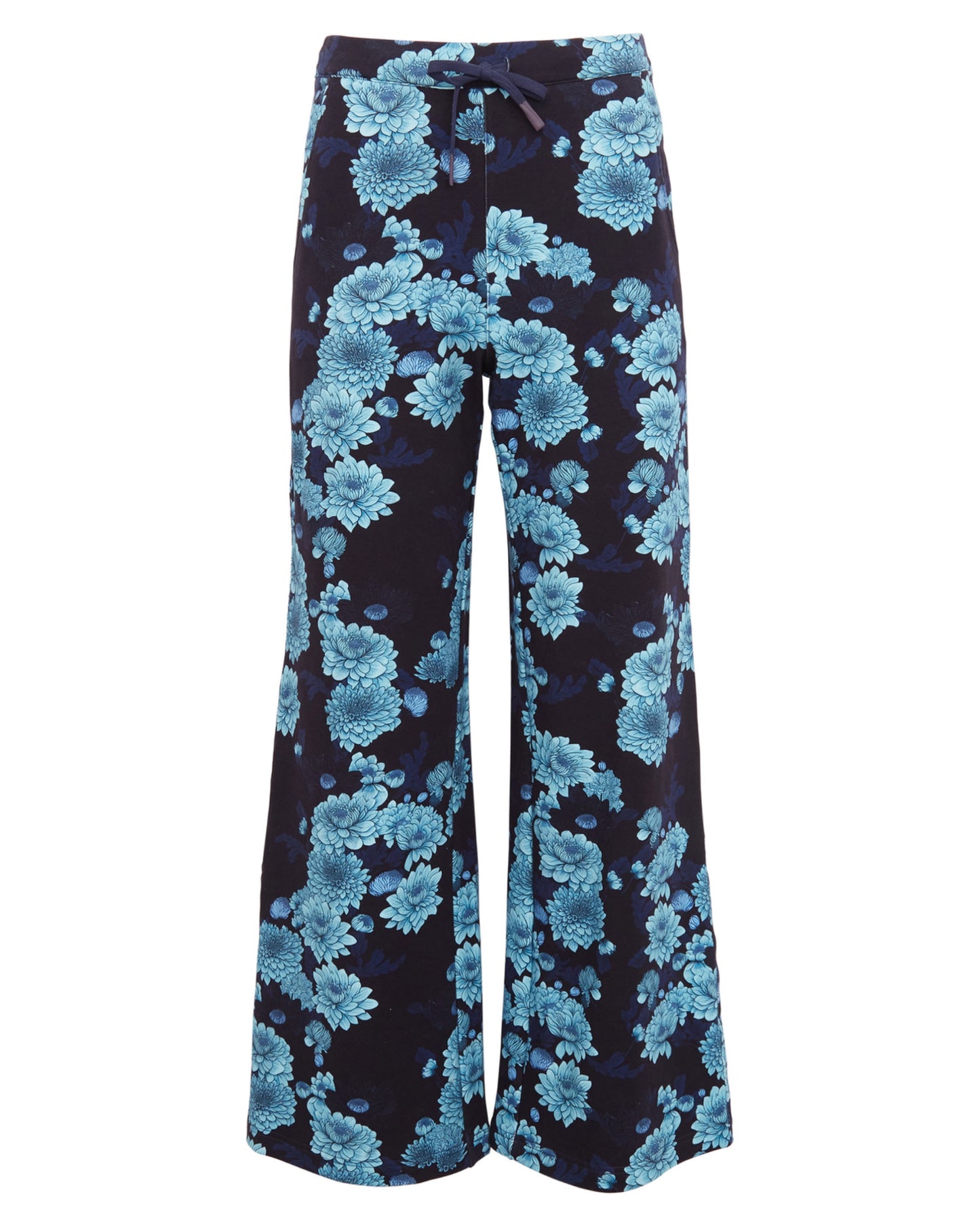PAIGE SERIOUS FLORAL KNIT PANT - NAVY