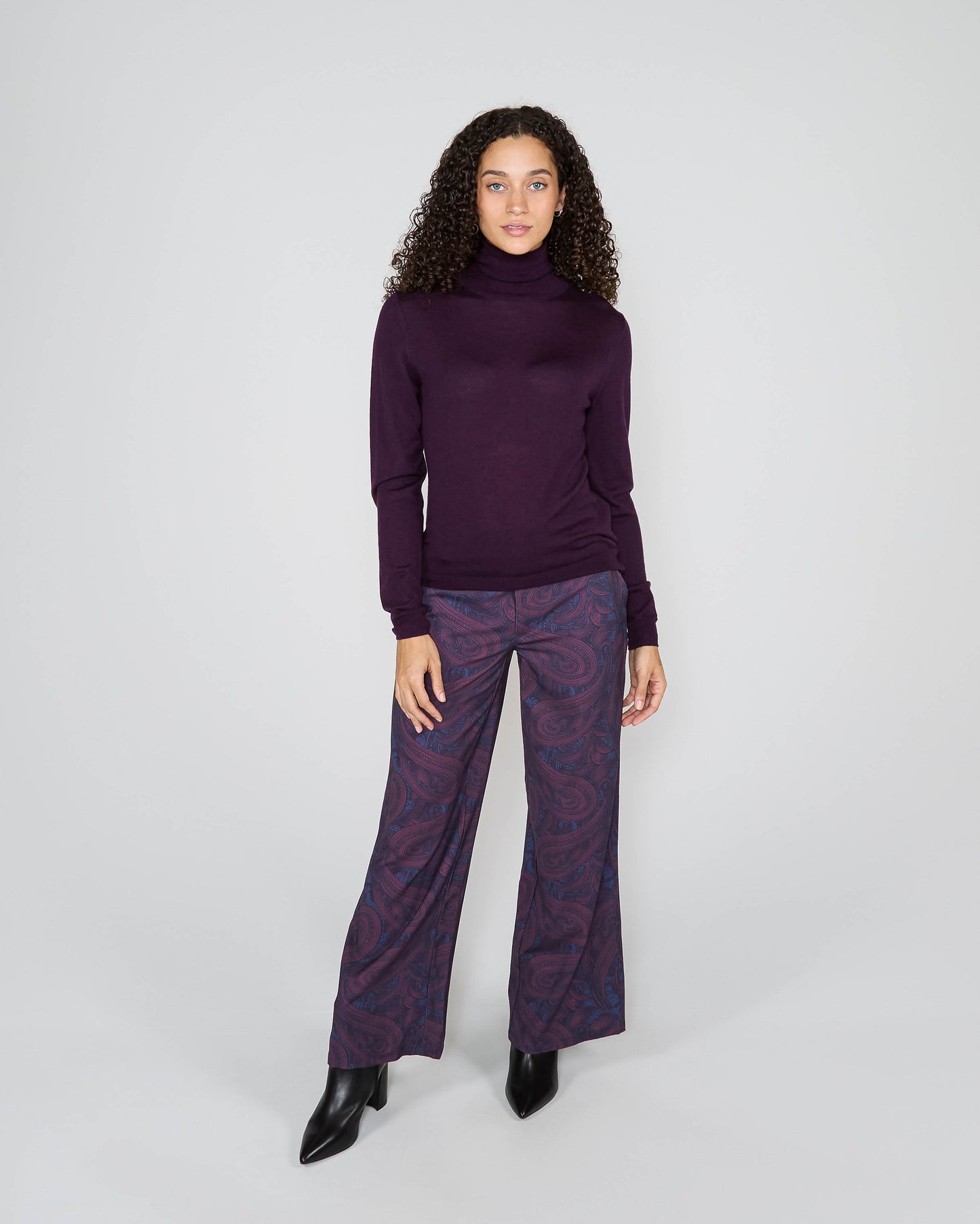 RONA TURTLENECK SWEATER - PLUM