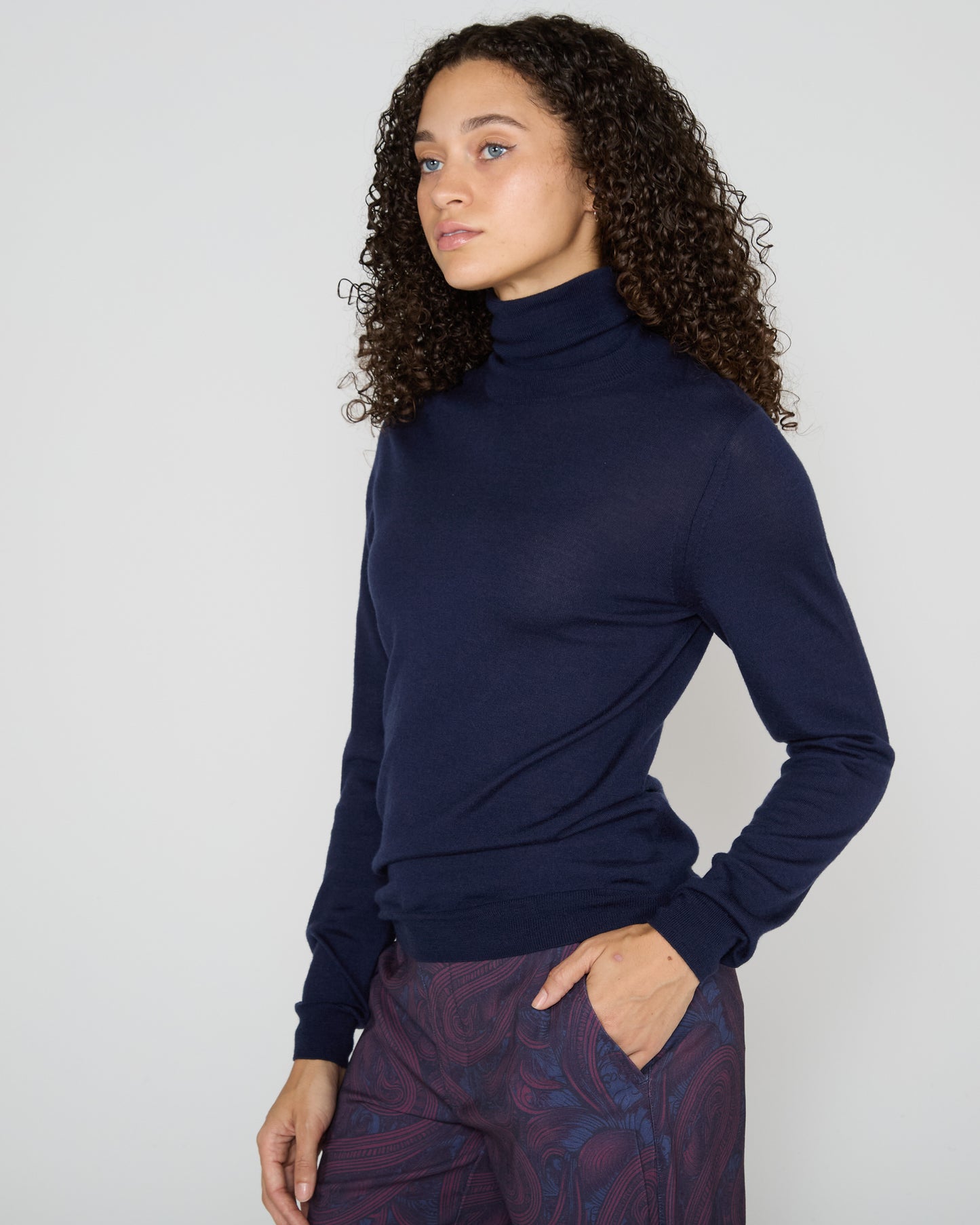 RONA TURTLENECK SWEATER - NAVY