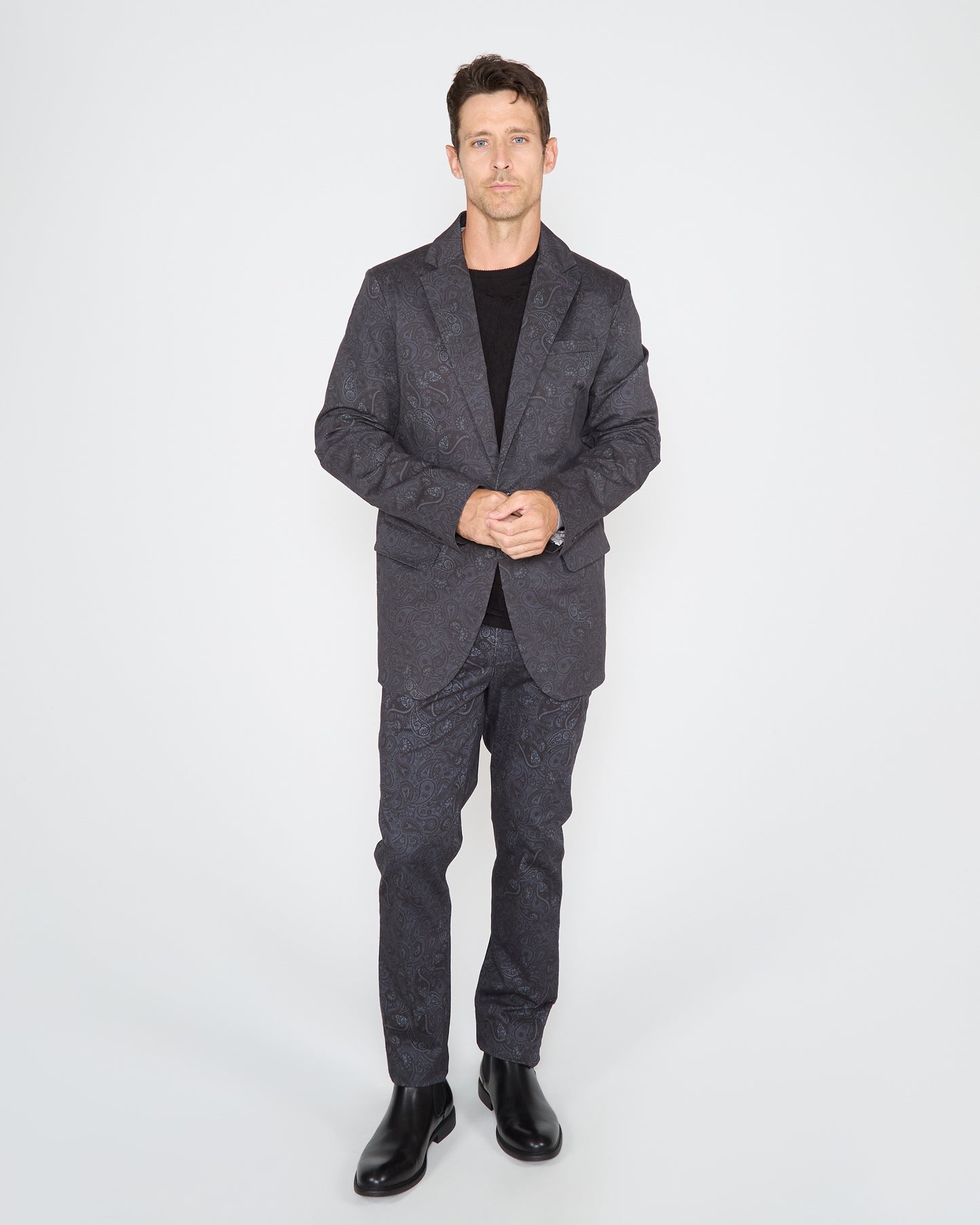 HADRIAN MONTGAT PAISLEY BLAZER - BLACK