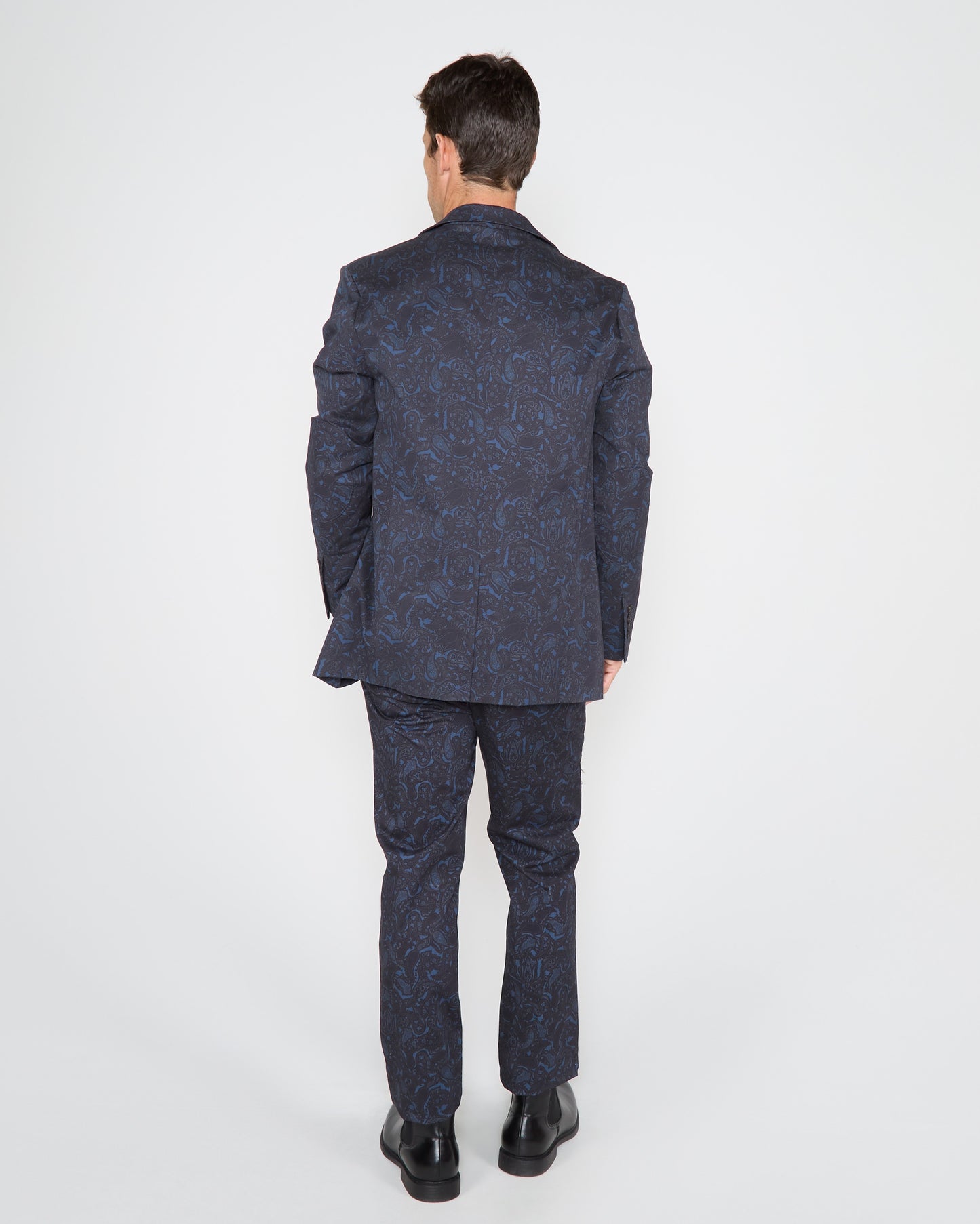 HADRIAN MADRID PAISLEY BLAZER - NAVY