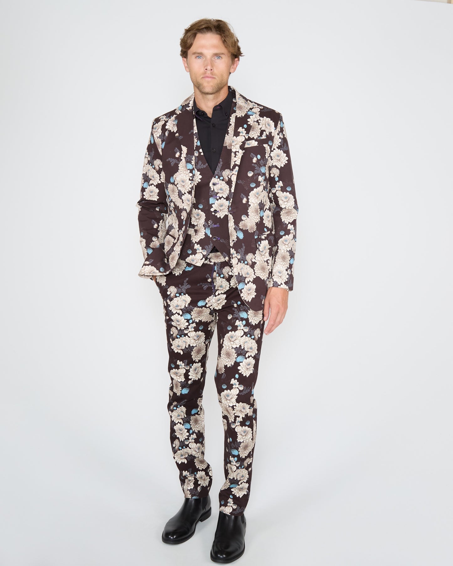 HADRIAN SERIOUS FLORAL BLAZER - BLACK