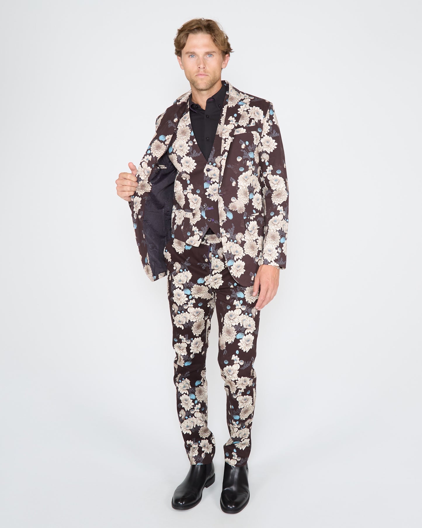 HADRIAN SERIOUS FLORAL BLAZER - BLACK
