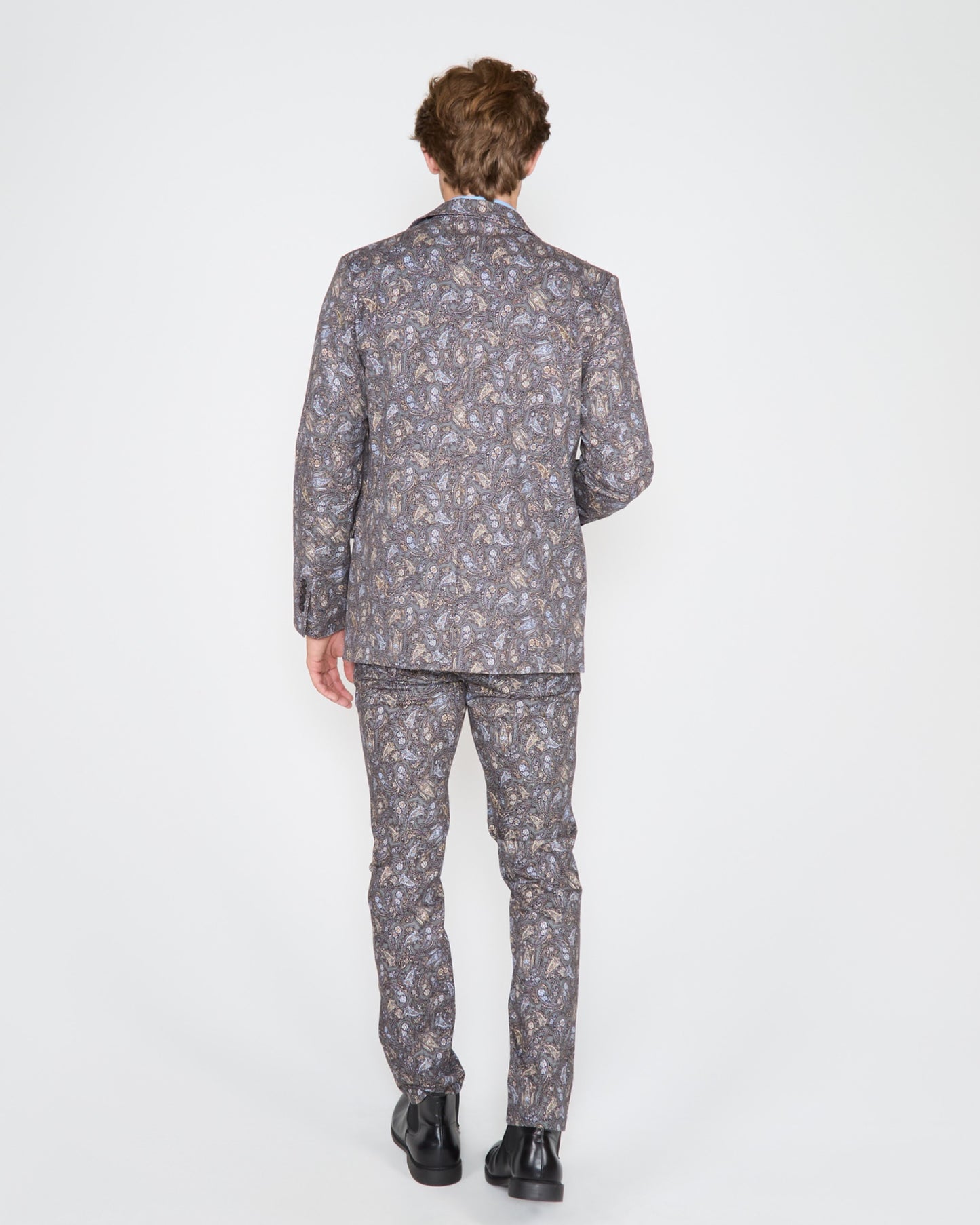 HADRIAN MADRID PAISLEY BLAZER - SMOKE