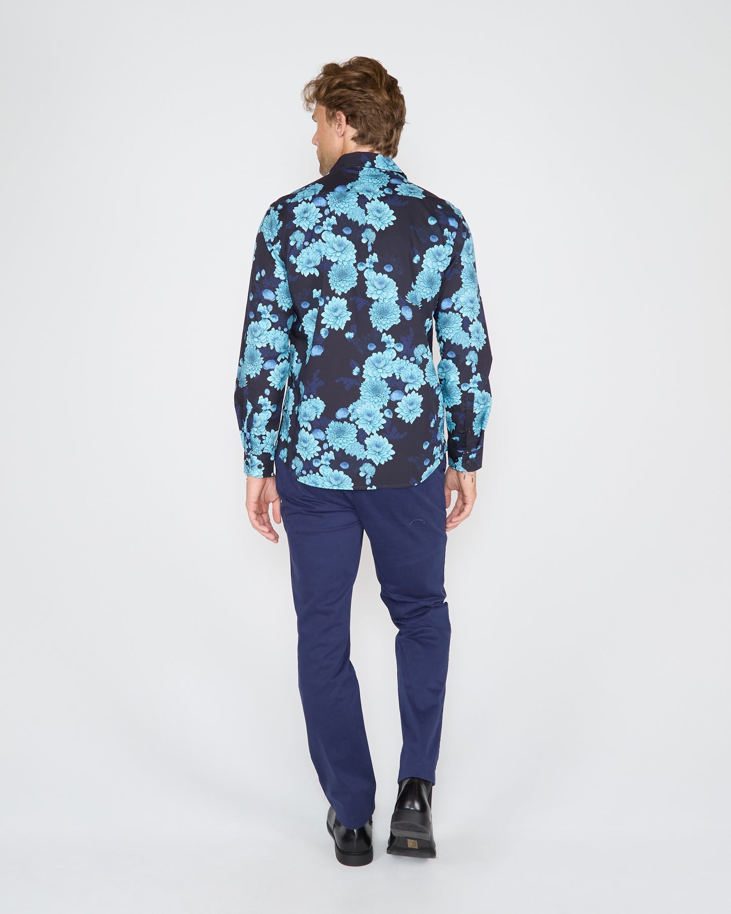 NIGEL SERIOUS FLORAL SHIRT - NAVY