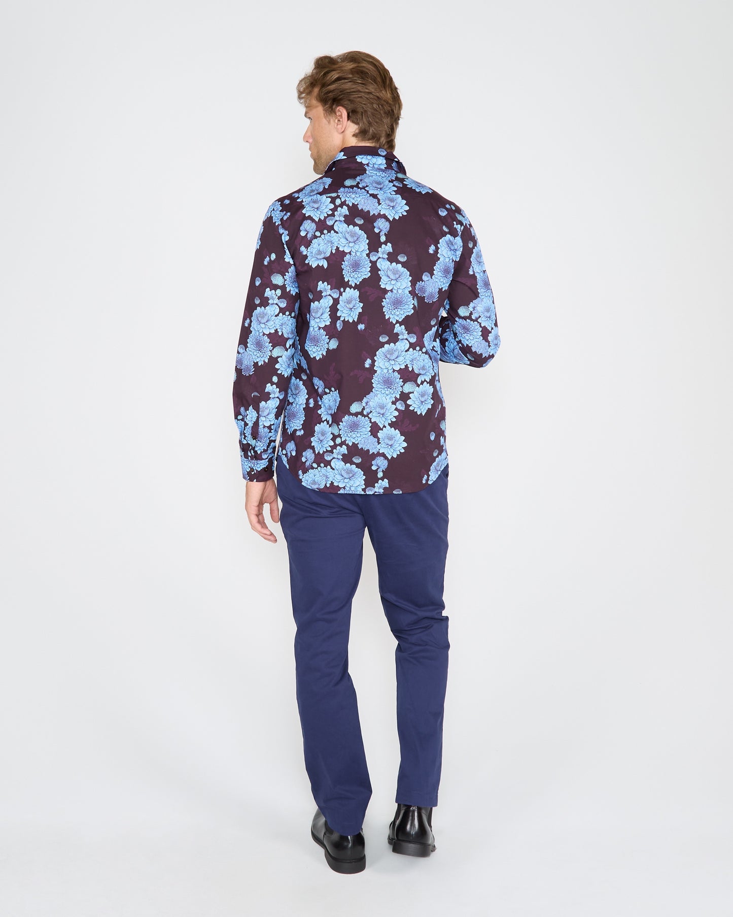 NIGEL SERIOUS FLORAL SHIRT - PLUM