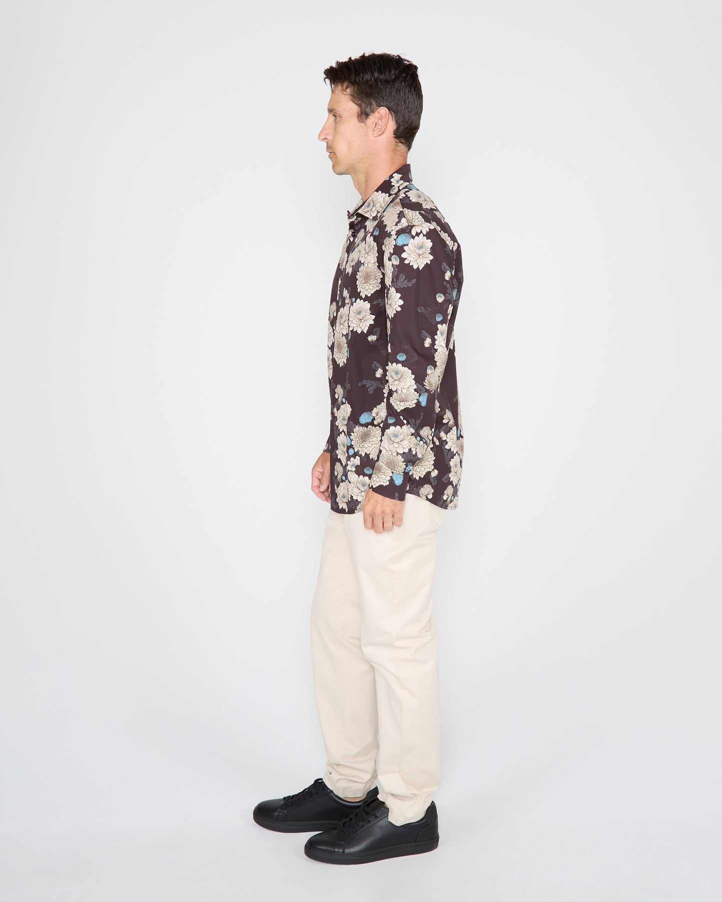 NIGEL SERIOUS FLORAL SHIRT - BLACK