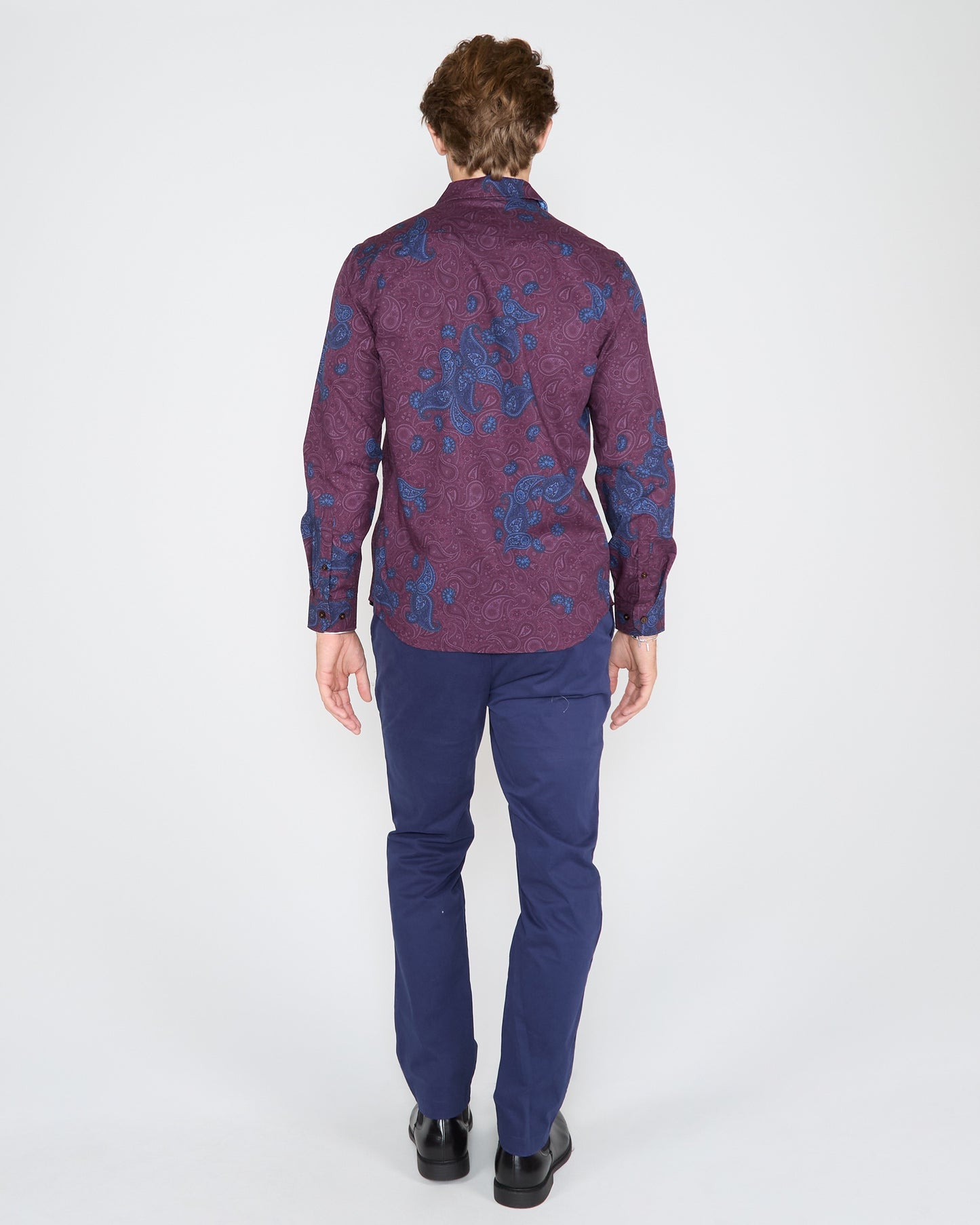 NIGEL MONTGAT PAISLEY SHIRT - PLUM