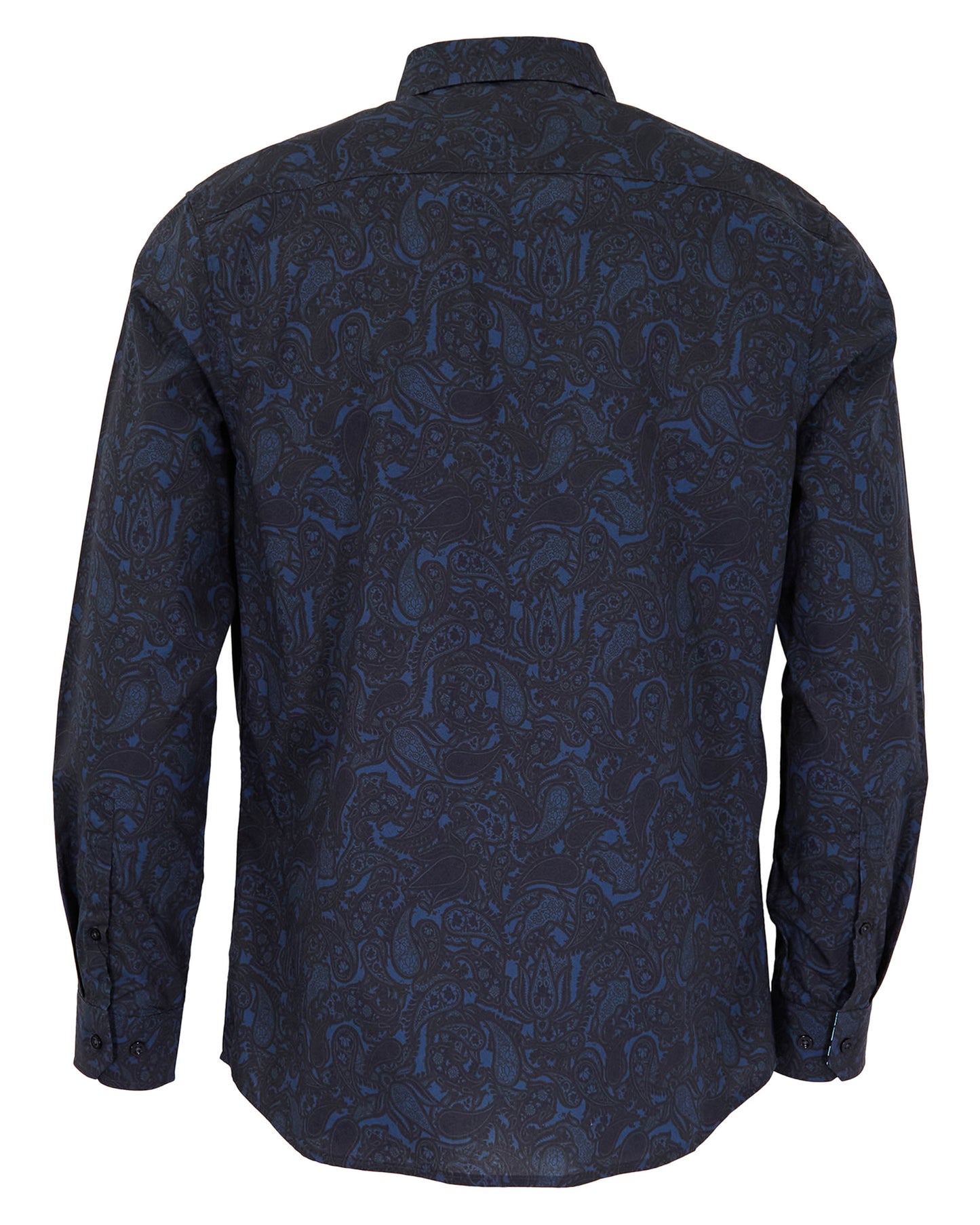 MORRIS MADRID PAISLEY SHIRT - NAVY
