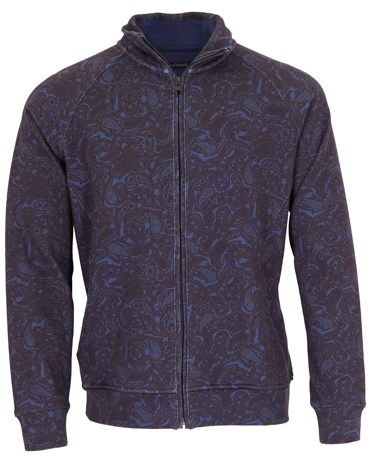 NEVILLE MADRID PAISLEY FULL-ZIP JACKET - NAVY