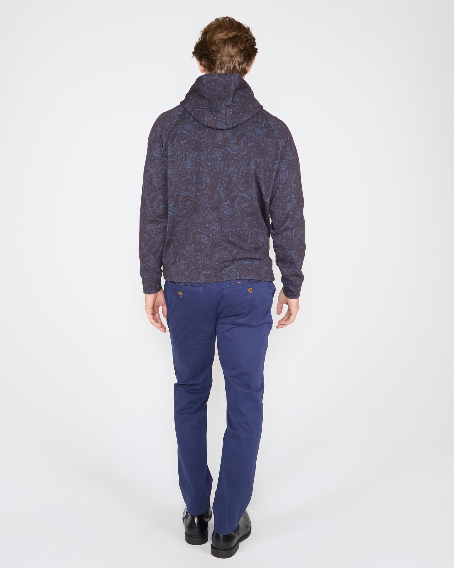 HANK MADRID PAISLEY HOODIE - NAVY