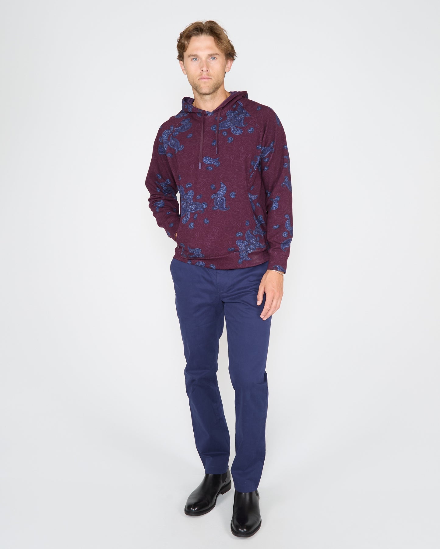HANK MADRID PAISLEY HOODIE - BLACK