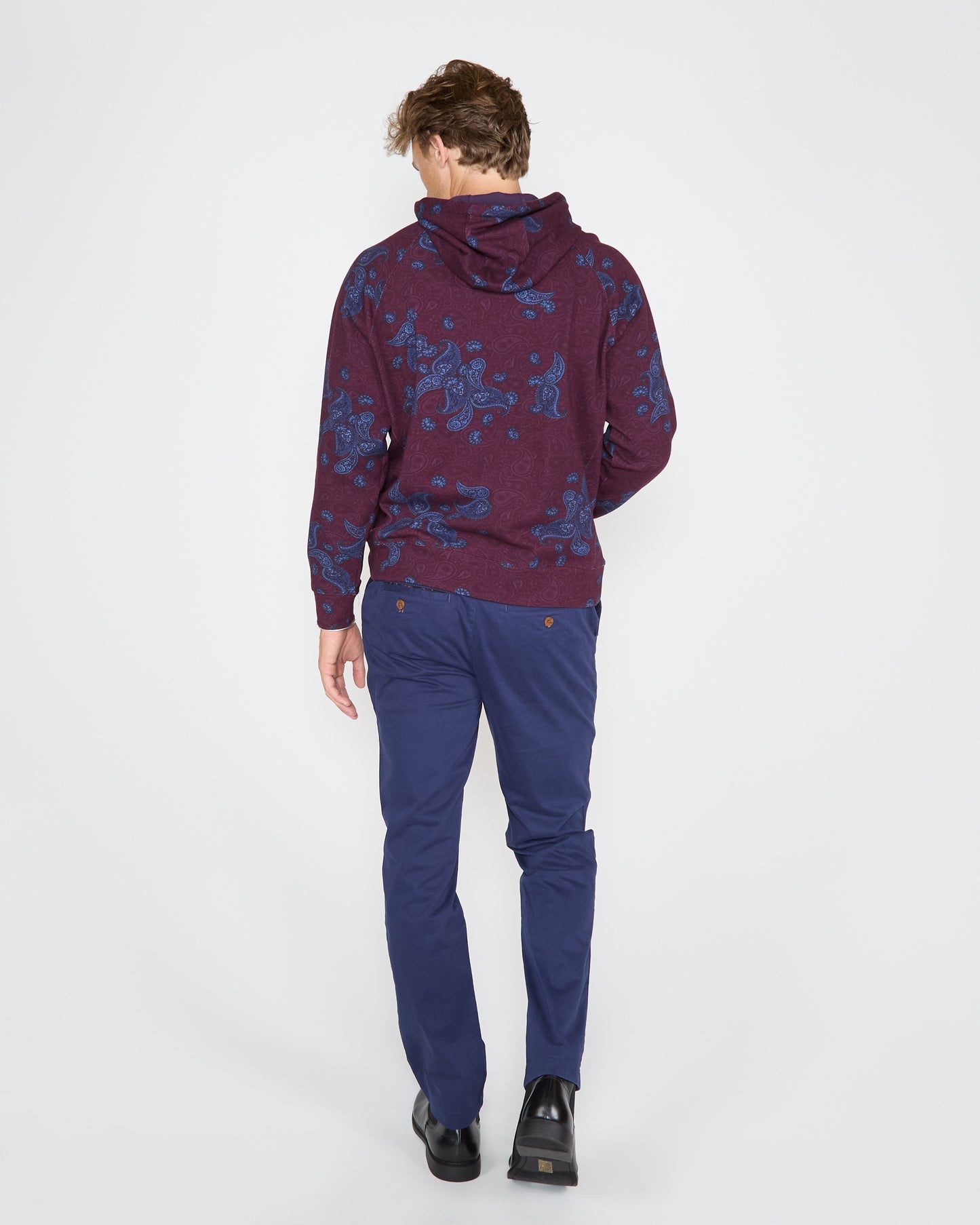HANK MADRID PAISLEY HOODIE - BLACK