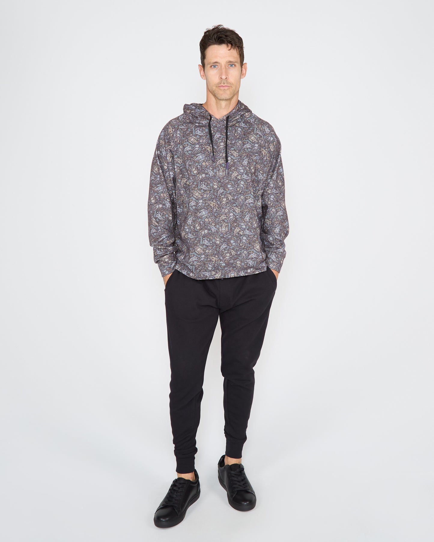 HANK MADRID PAISLEY HOODIE - SMOKE