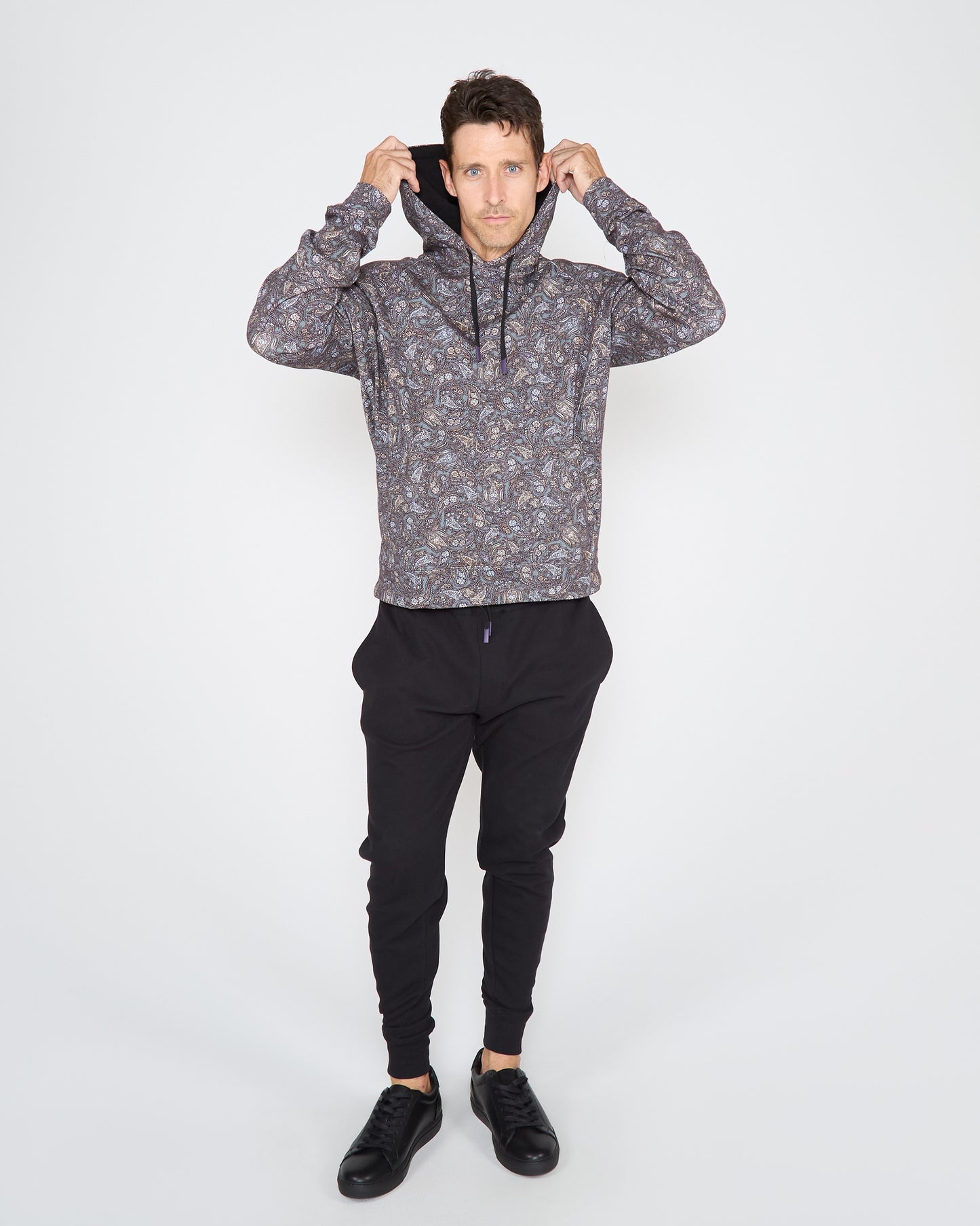 HANK MADRID PAISLEY HOODIE - SMOKE