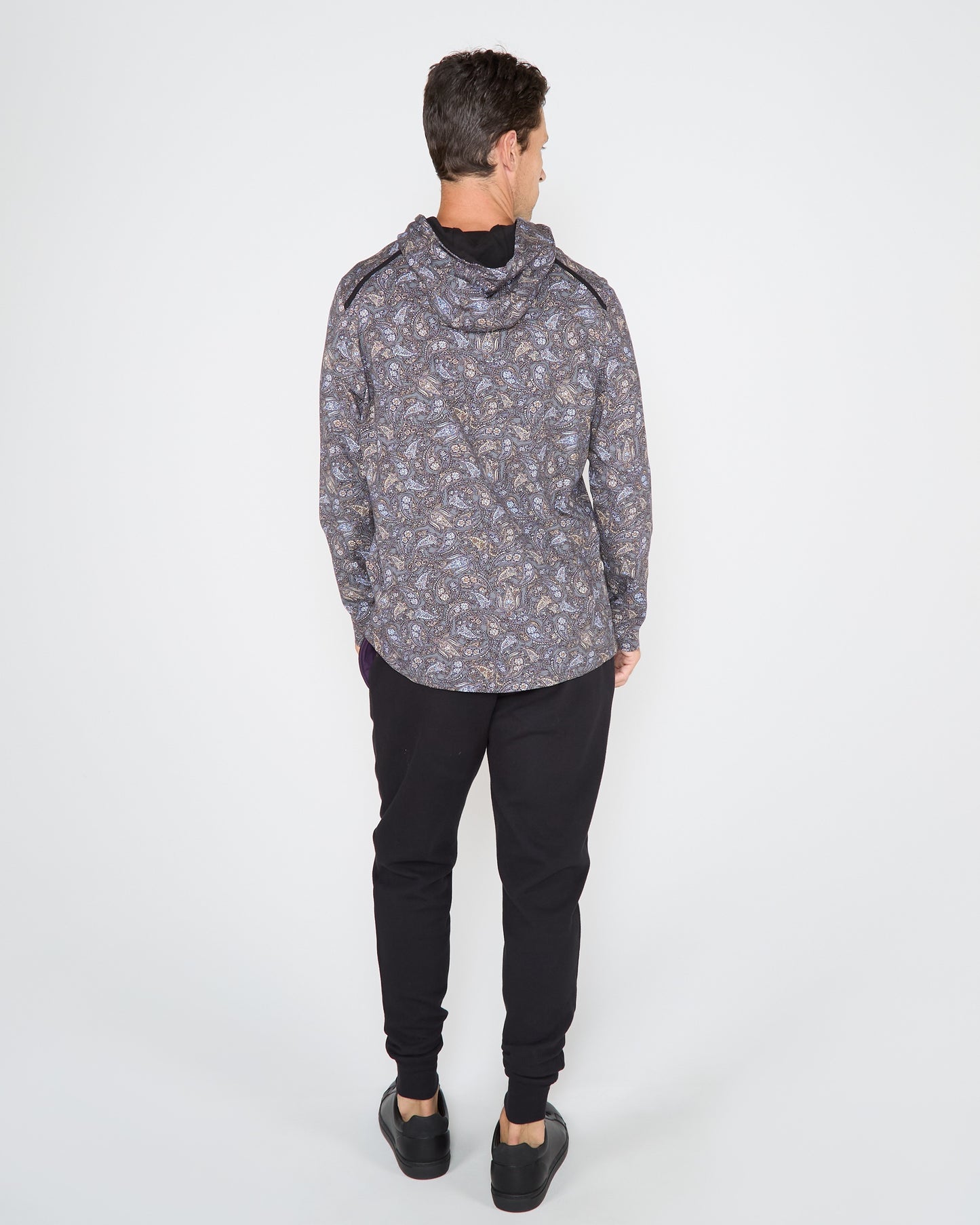 HANK MADRID PAISLEY HOODIE - SMOKE