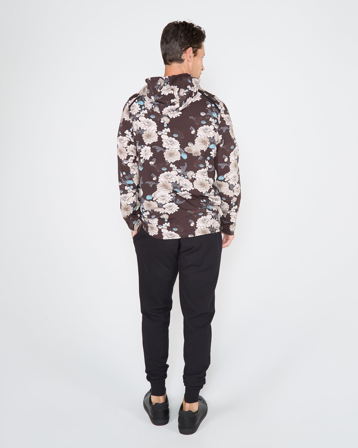HORATIO SERIOUS FLORAL HOODIE - BLACK