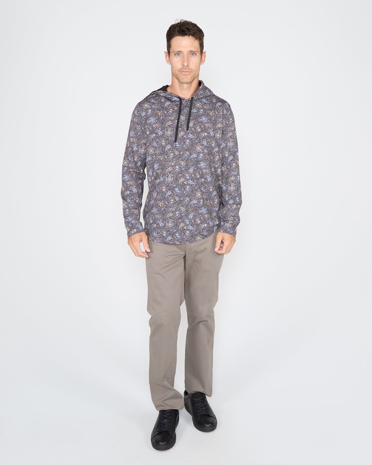 HORATIO MADRID PAISLEY HOODIE - SMOKE