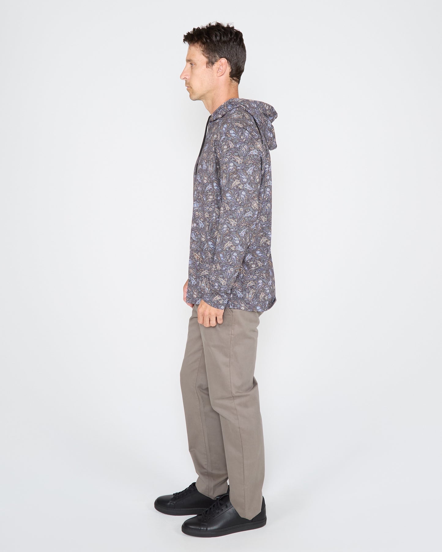 HORATIO MADRID PAISLEY HOODIE - SMOKE