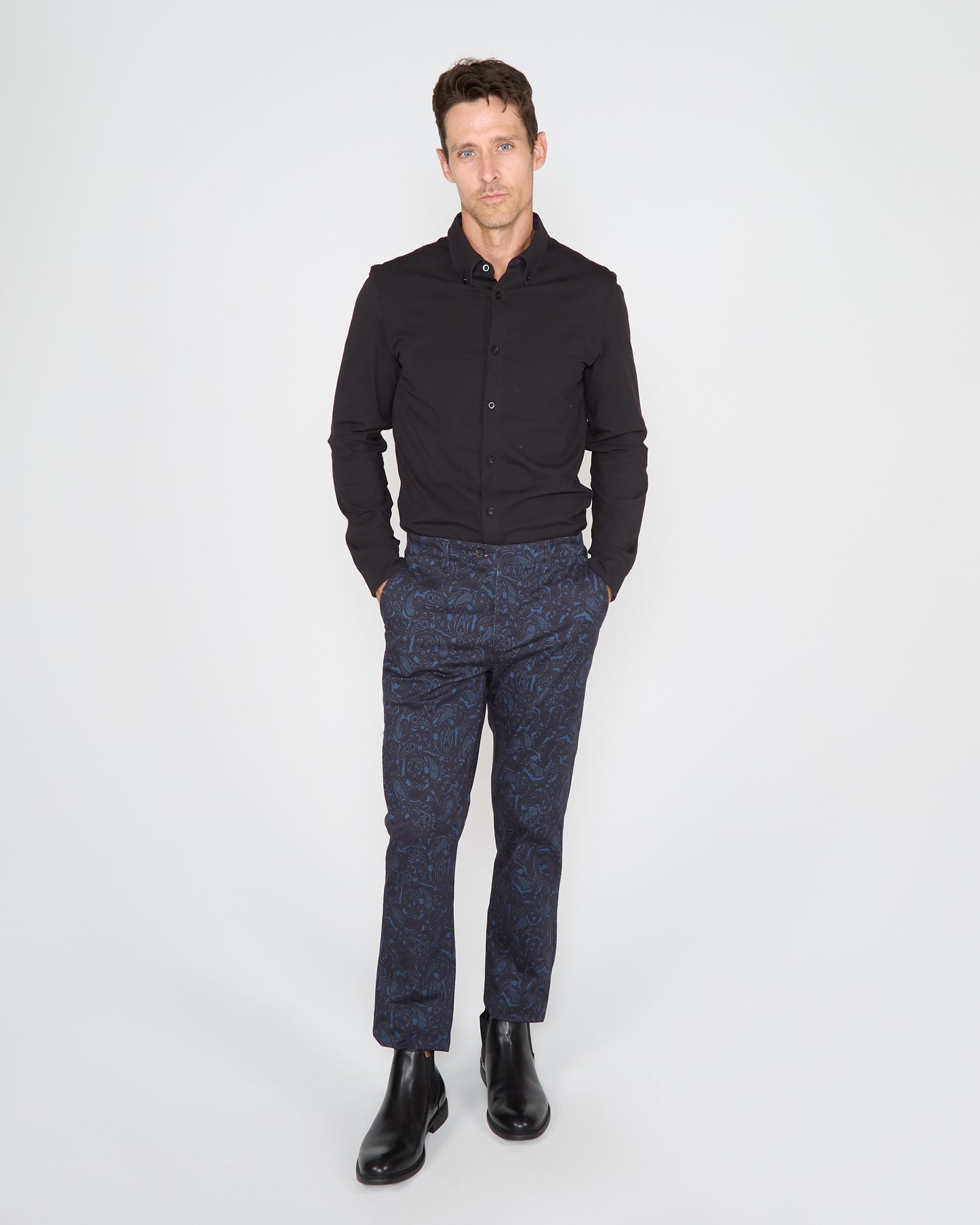 JACK MADRID PAISLEY PANT - NAVY